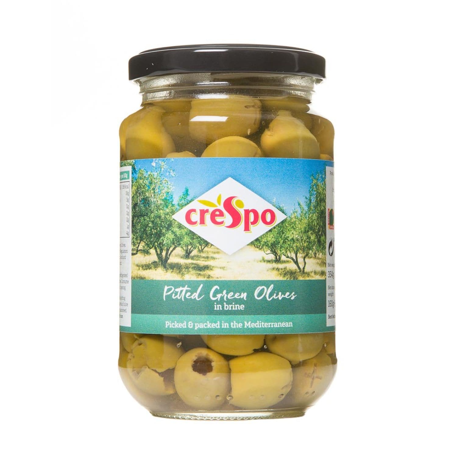 Crespo Pitted Green Olives - Pack of 8
