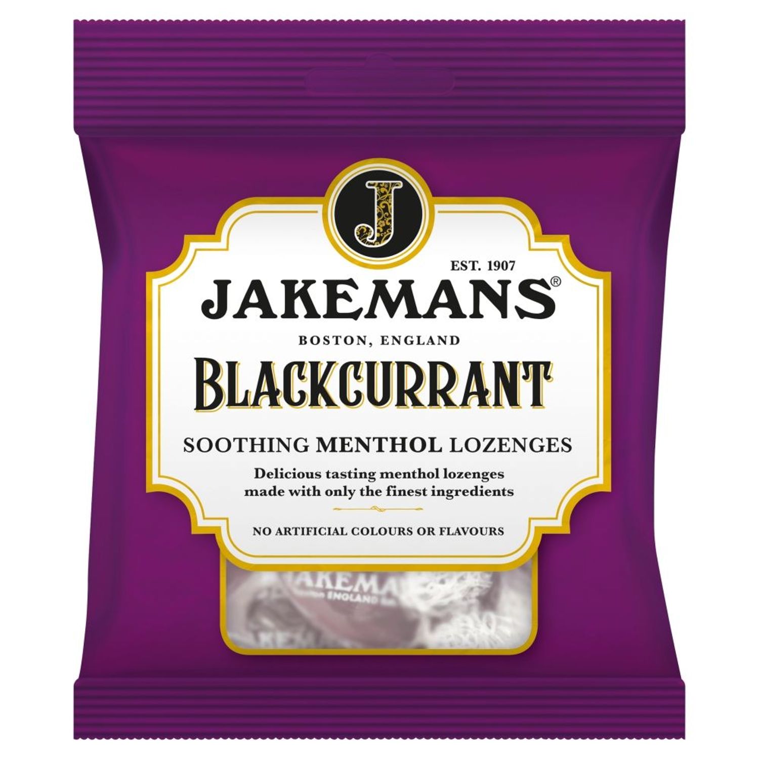 Jakemans Blackcurrant Menthol Soothing Menthol Sweets - Pack of 12