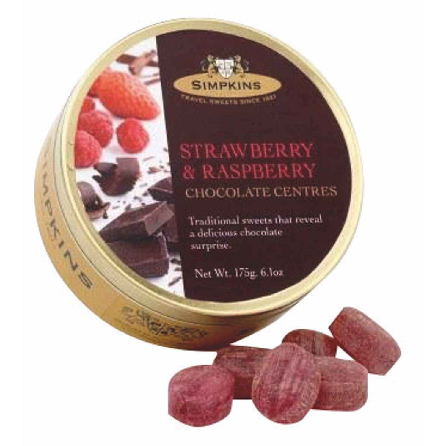 Simpkins Chocolate, Strawberry & Raspberry Drops - Pack of 6