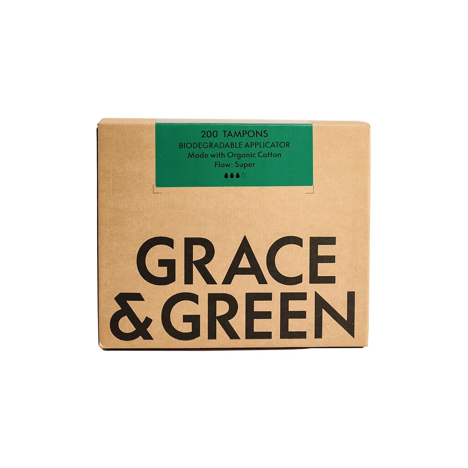 Grace and Green Bulk Organic Cotton Applicator Tampons Super (Pack of 200)