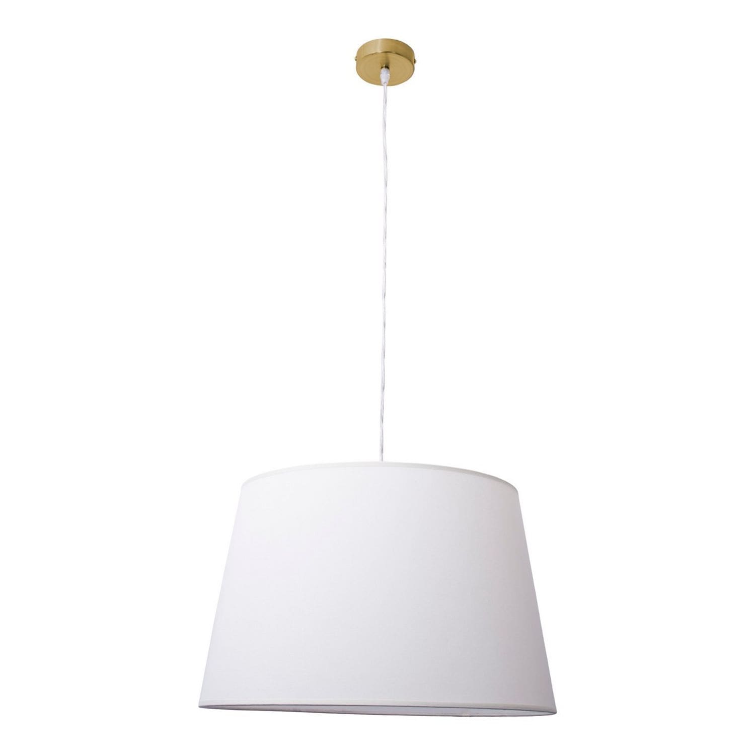 Nave Lighting Bologna Cylindrical Pendant Ceiling Light Beige 1xE27 Brass Rose