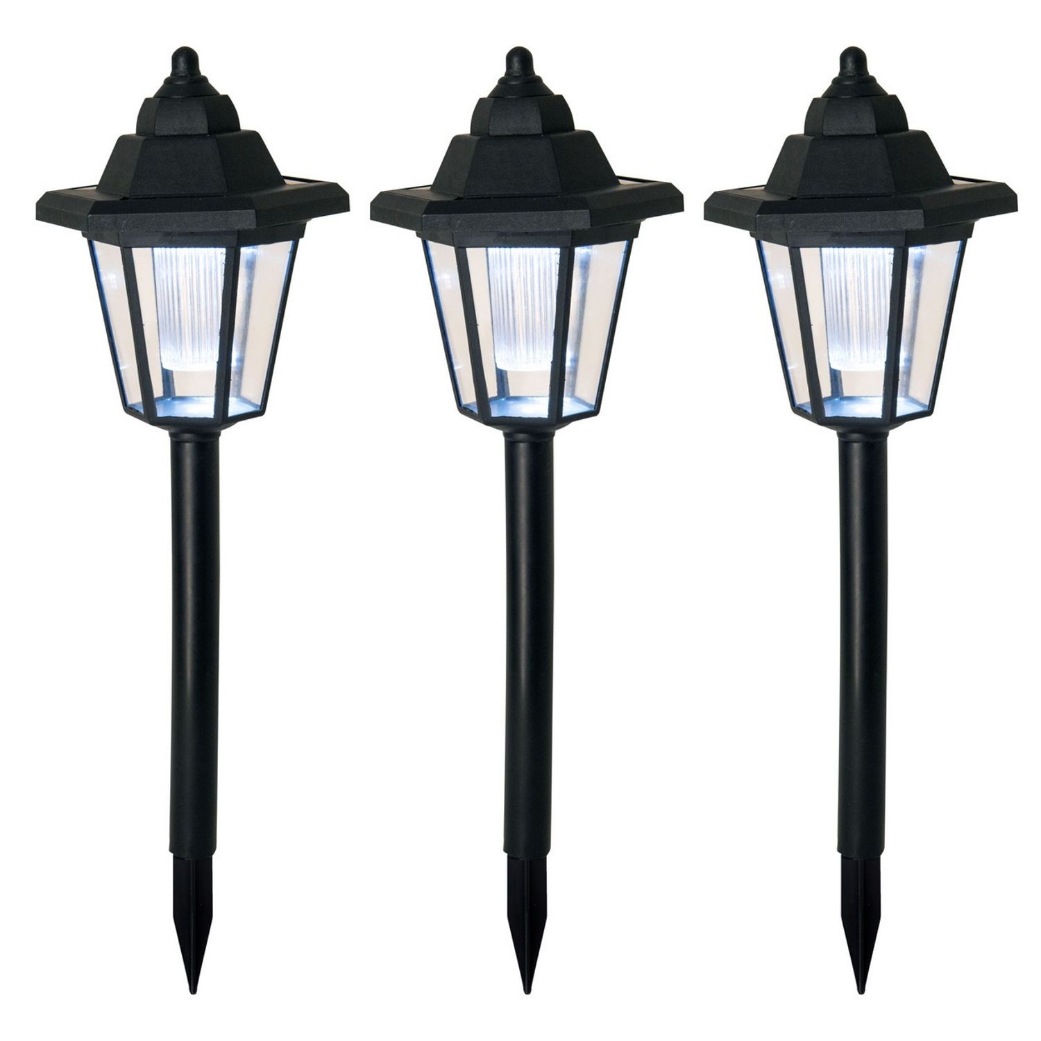 Nave Lighting Arona Set of 3 LED Solar Outdoor Spike Black Dawn to Dusk Sensor 7