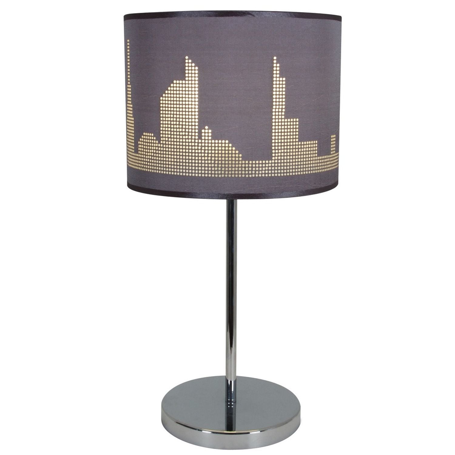 Nave Lighting Manhatten Table Lamp with Round Shade Grey 1xE27