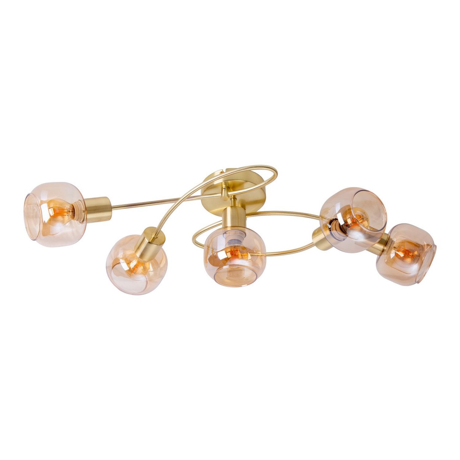 Nave Lighting Libby Multi Arm Semi Flush Ceiling Lamp Brass 5xE14