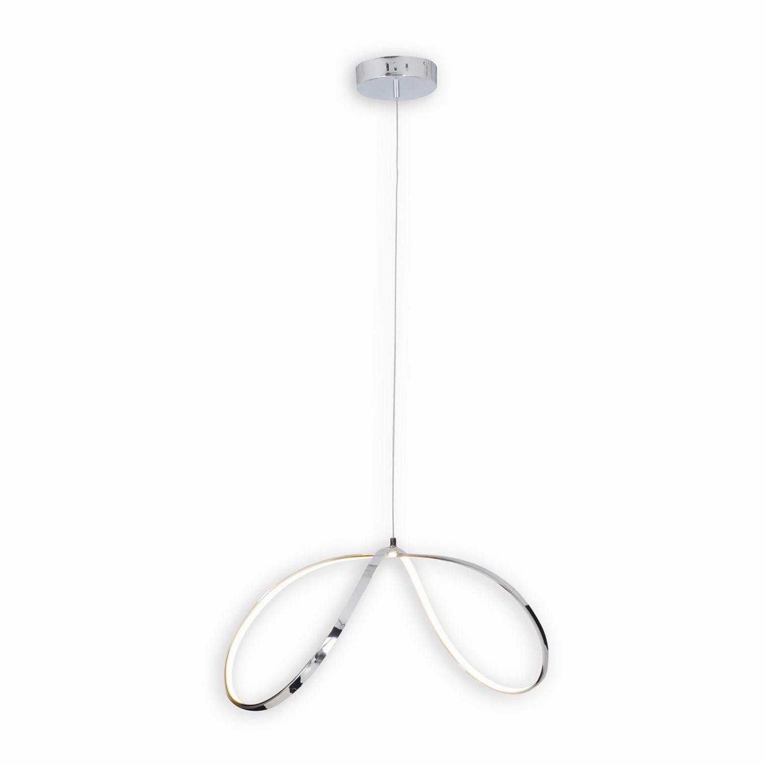 Nave Lighting Loop Line LED Infinity Pendant Ceiling Light Chrome 3000K