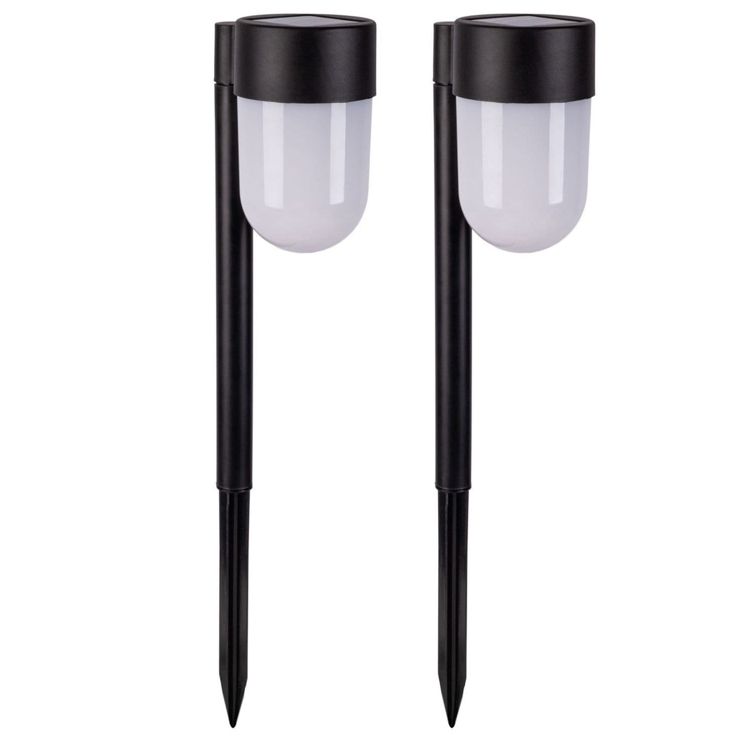Nave Lighting Sina Set of 2 Solar Outdoor Spike Black Dawn to Dusk Sensor 2700-3