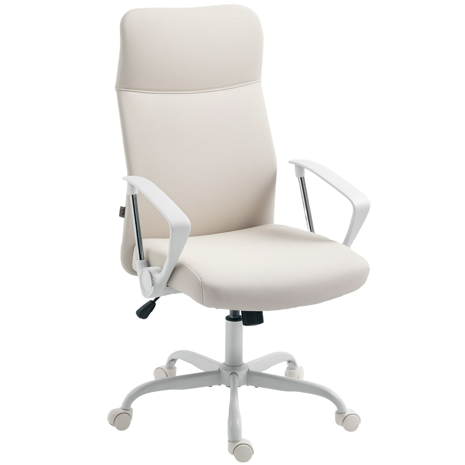 HOMCOM High Back Office Chair Computer Desk Chair for Home Cream White