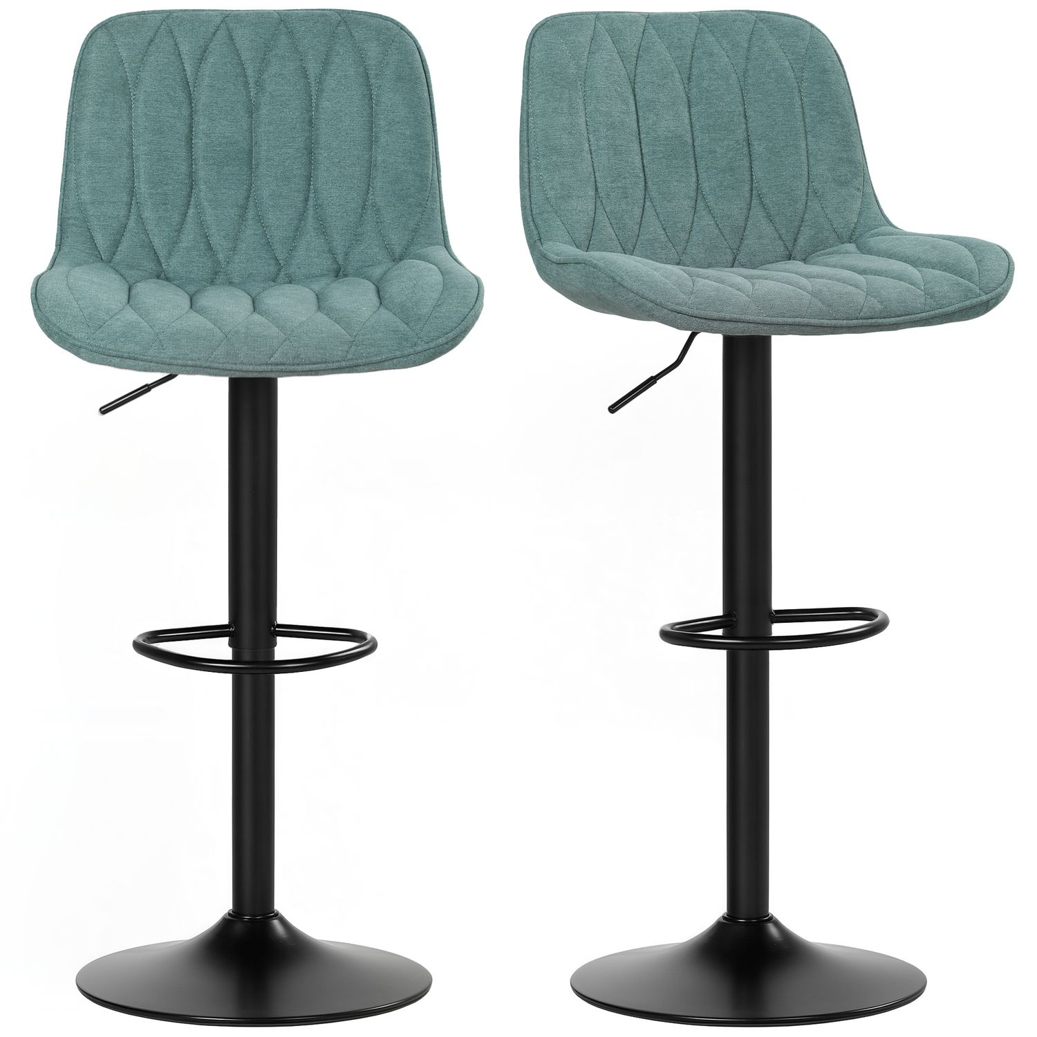 HOMCOM Bar Stools Set of 2 Modern Armless Bar Chairs Blue