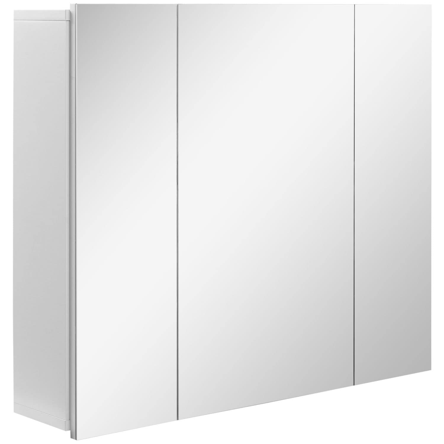 kleankin Bathroom Mirror Cabinet Wall Mount Storage Organiser w/Door White