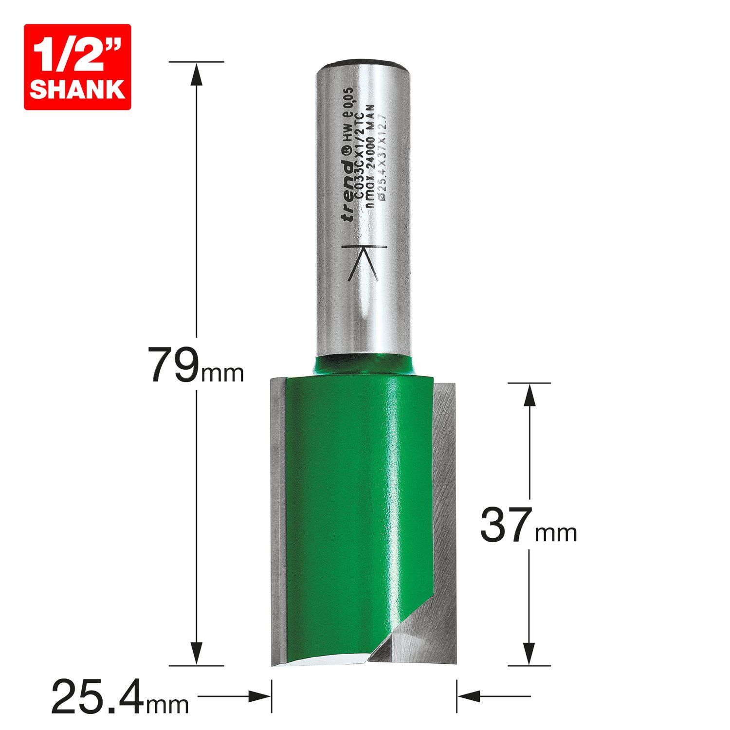 Trend Two Flute Cutter 25.4mm Diameter - C033CX1/2TC