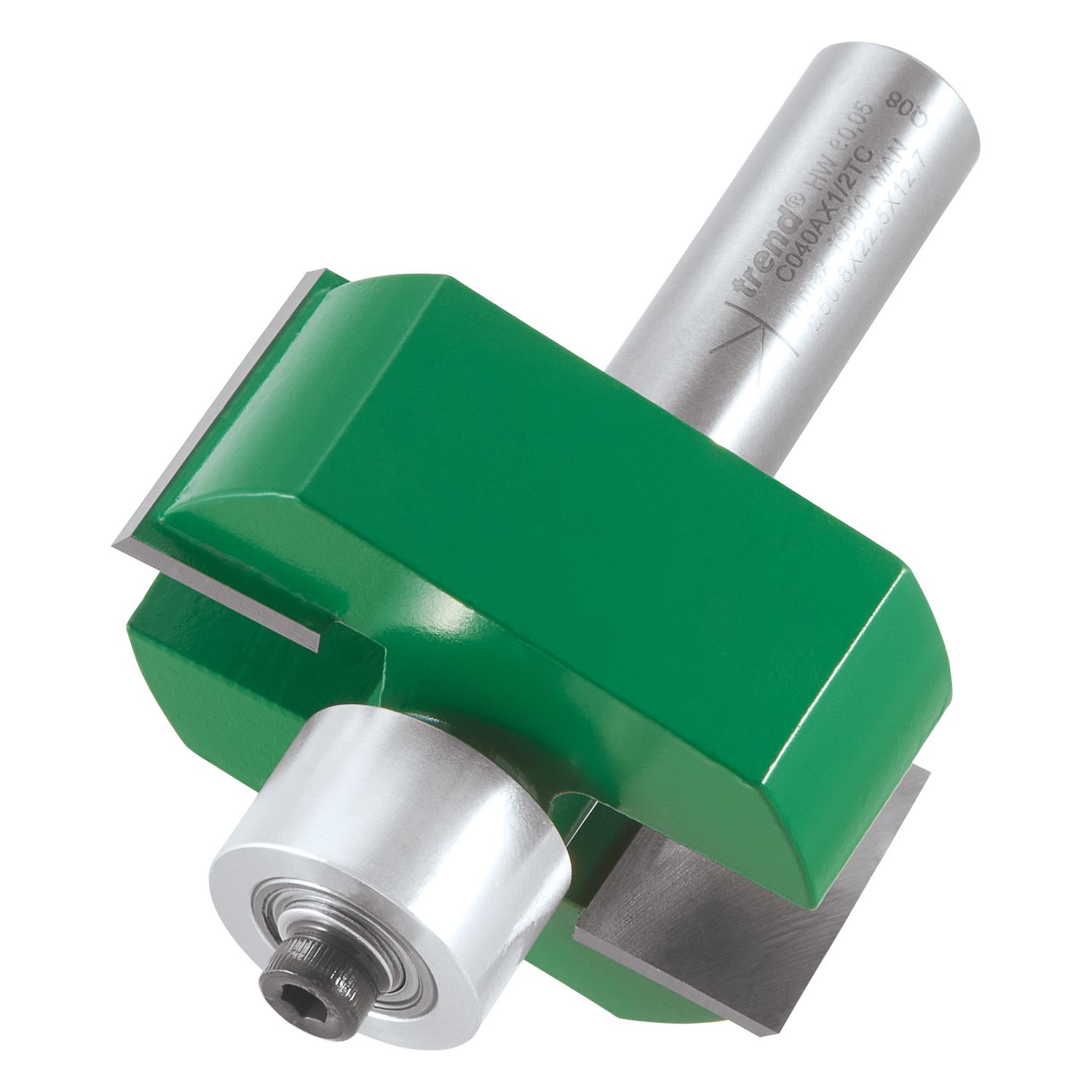 Trend CraftPro 1/2in Bearing Guide Large Rebater Bit 50.8mm Dia x 22.5mm Cut Dep