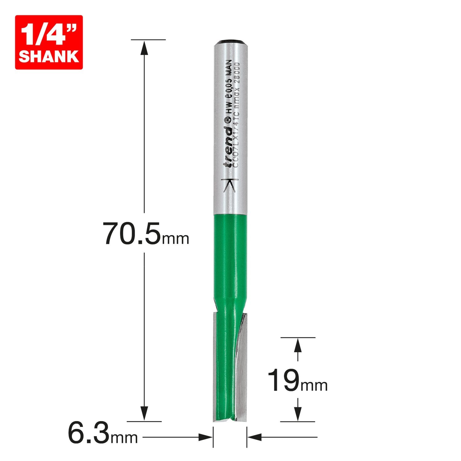 Trend Pocket Cutter 6.3mm Diameter - C007LX1/4TC