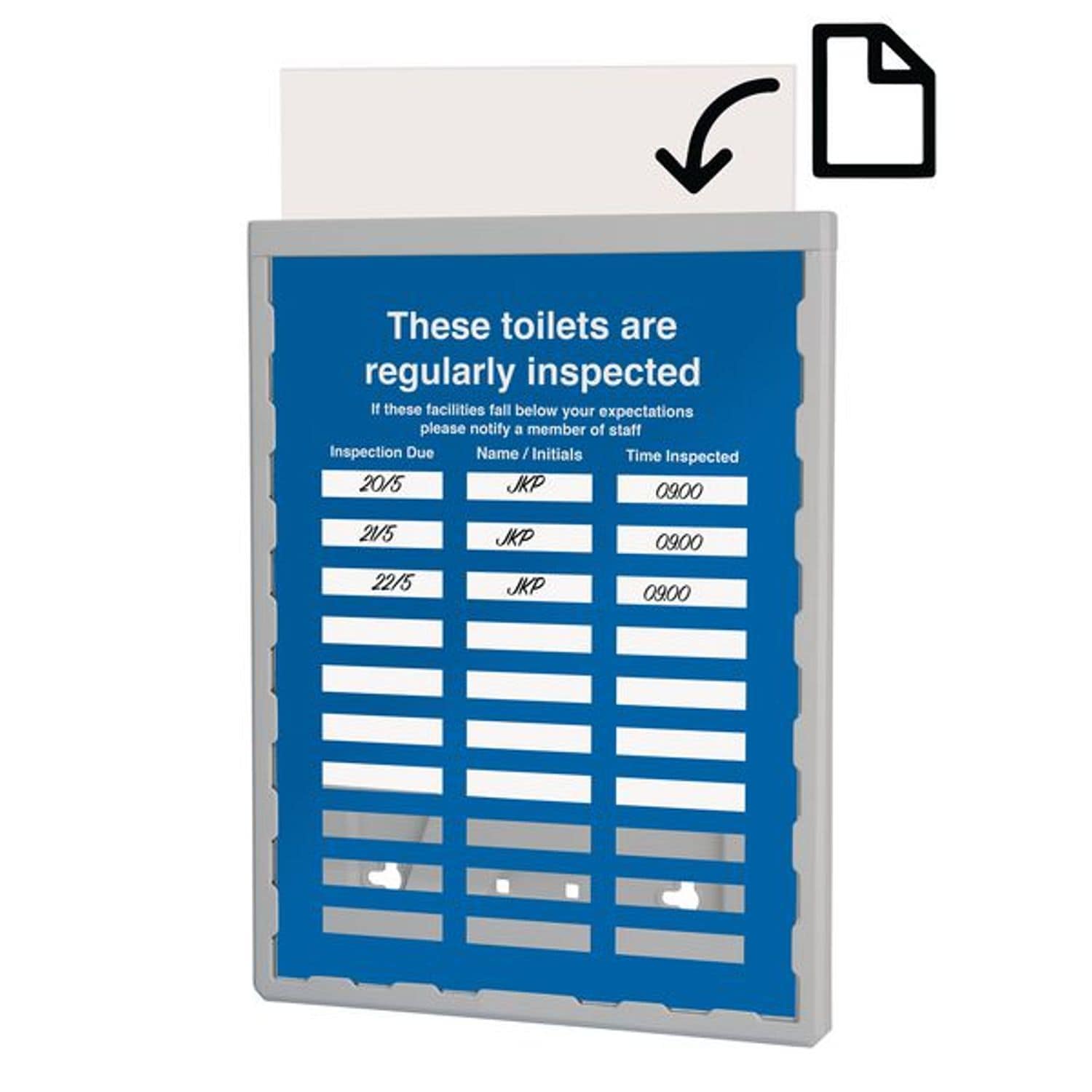 Brady 325x245mm Toilet Inspection Update Sign