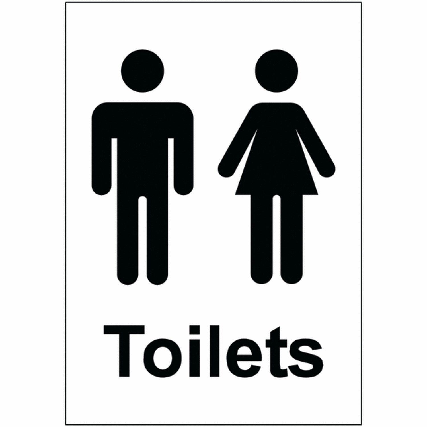 Brady 200x140mm Male and Female Toilets - Economy Washroom Sign