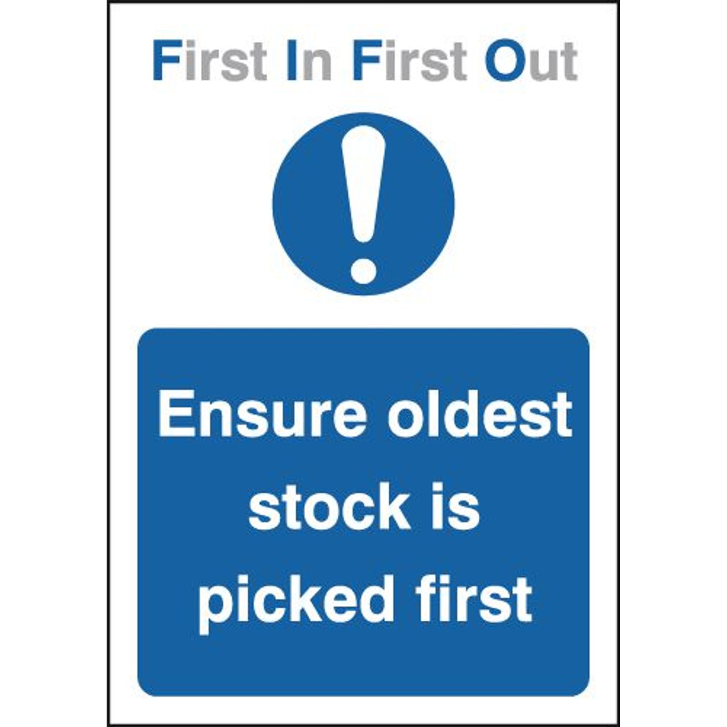Brady A5 First In First Out Ensure Oldest Stock is Picked First - Rigid