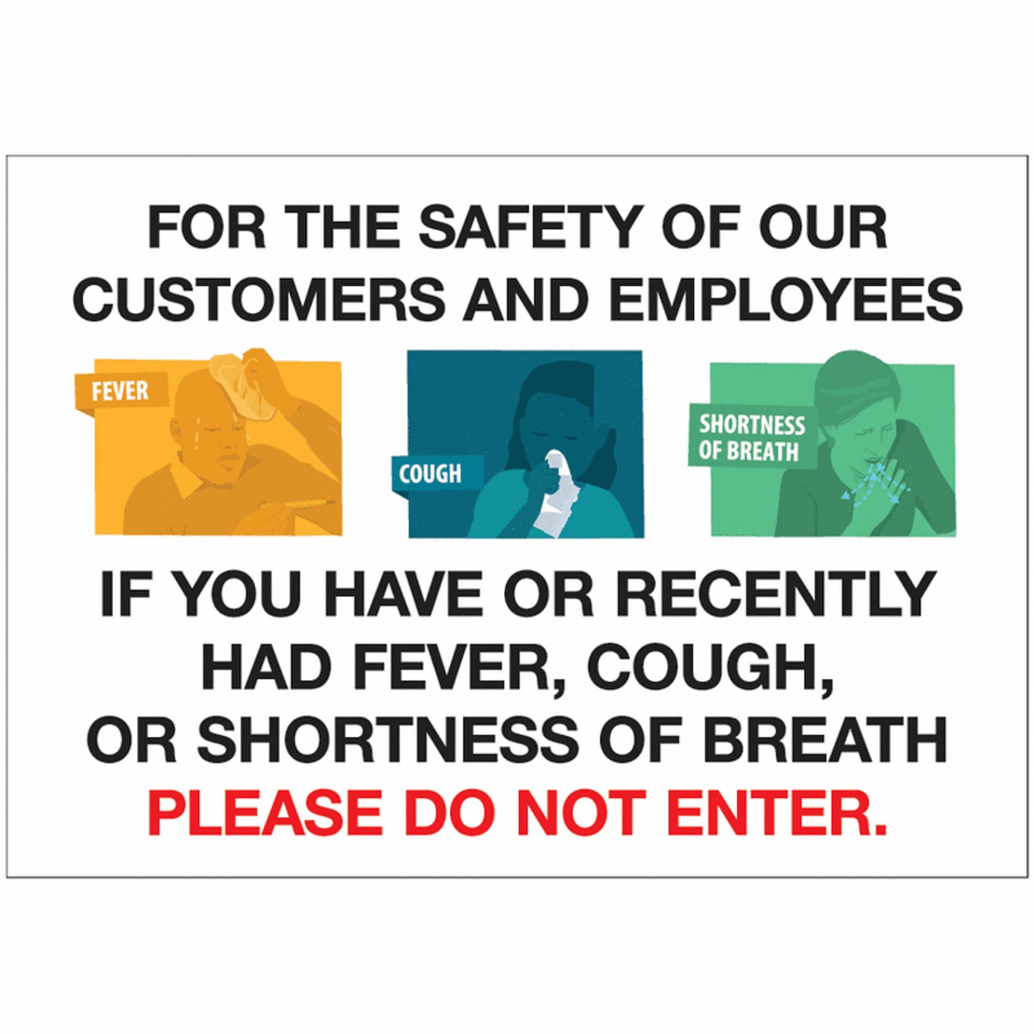 Brady A4 for The Safety of Our Customers - Repositionable Vinyl