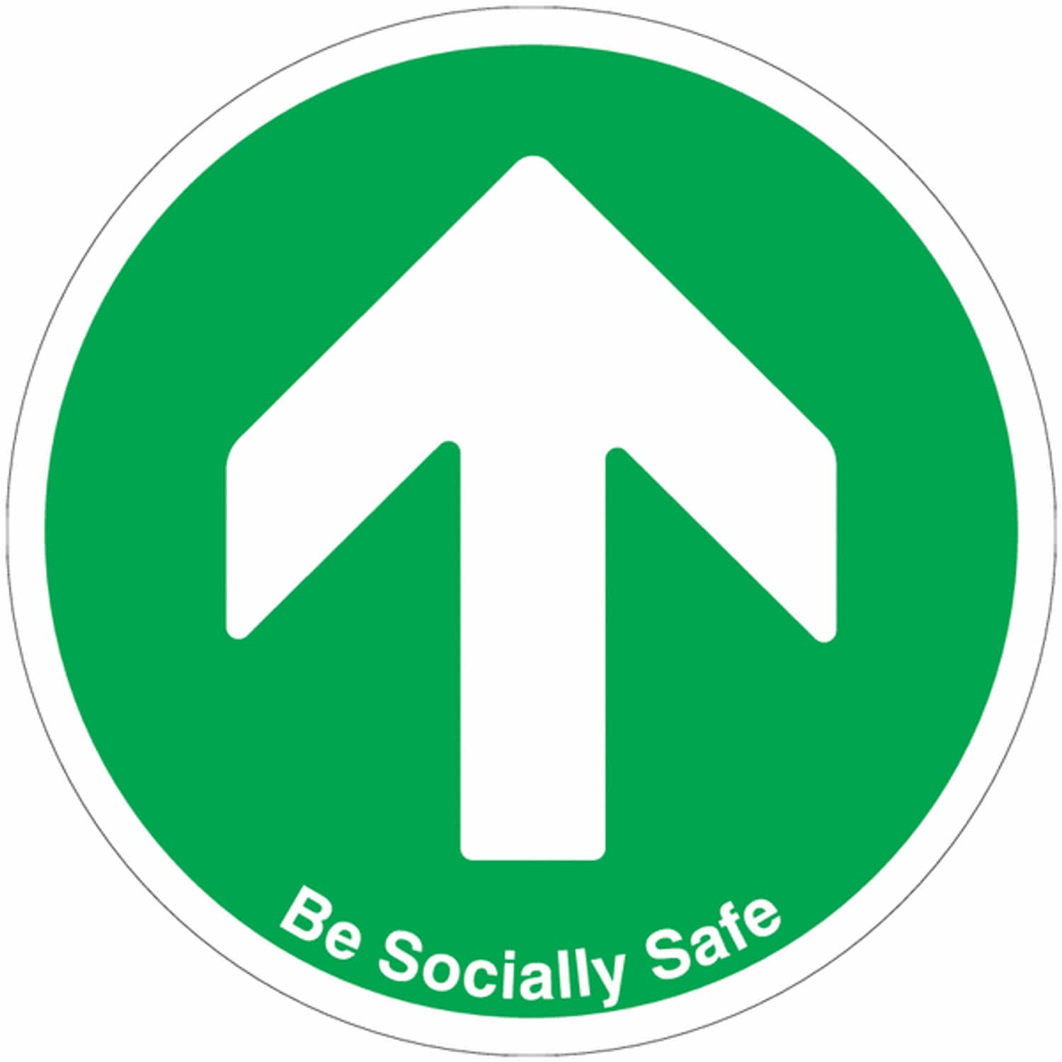 Brady 450mm Dia Be Socially Safe Arrow Green Anti-Slip Floor Sign