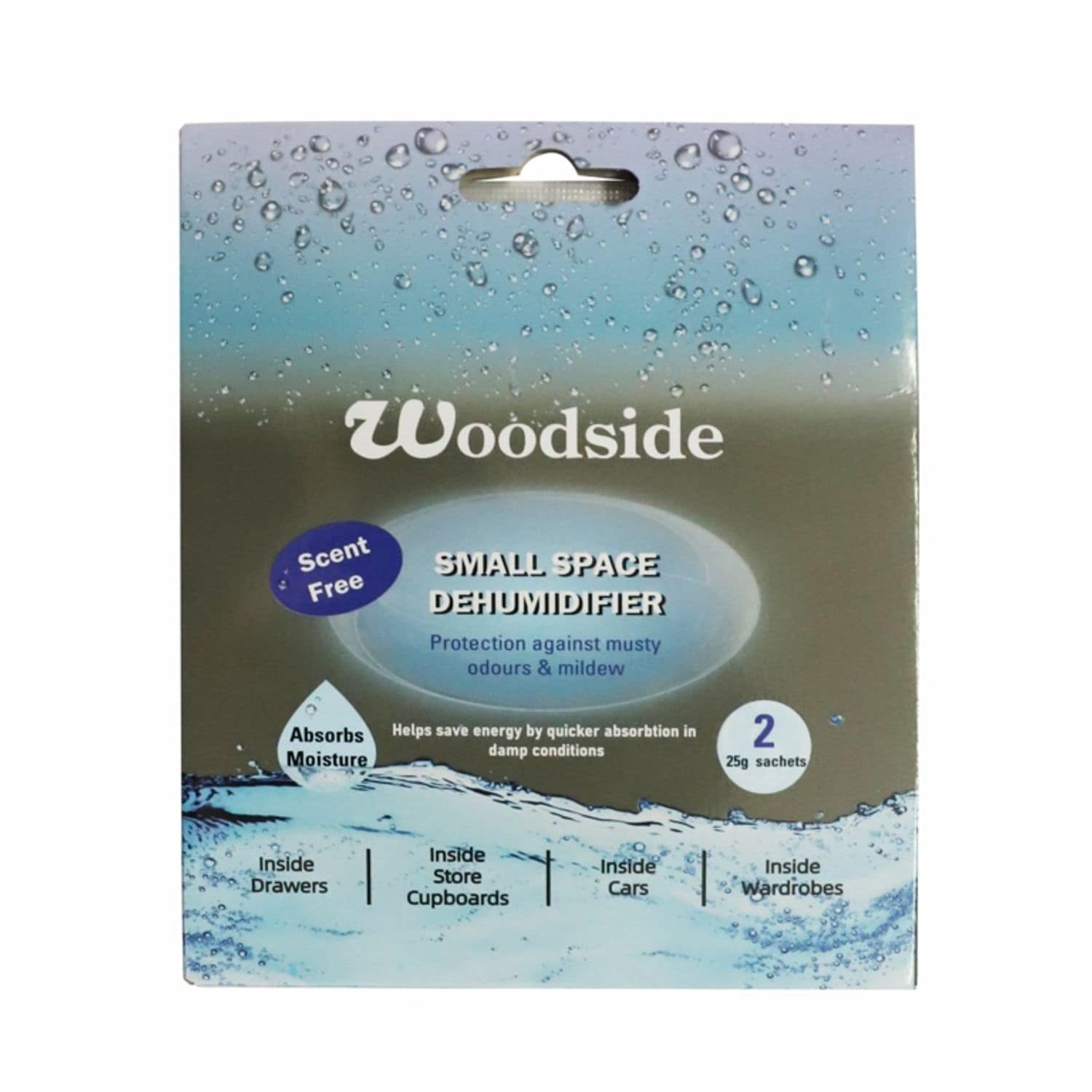 Woodside Small Space Dehumidifiers 2 x 25g Sachet