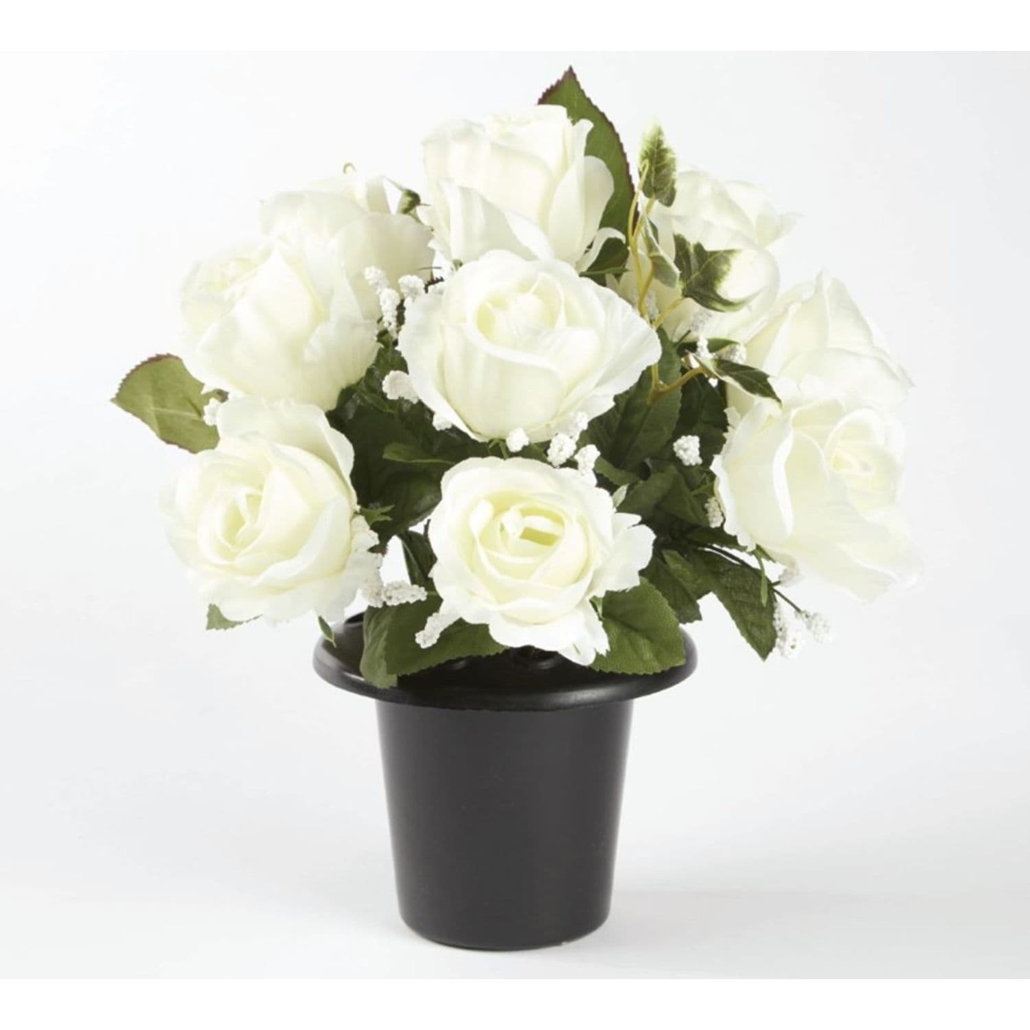 Oasis Grave Vase Container Black/White