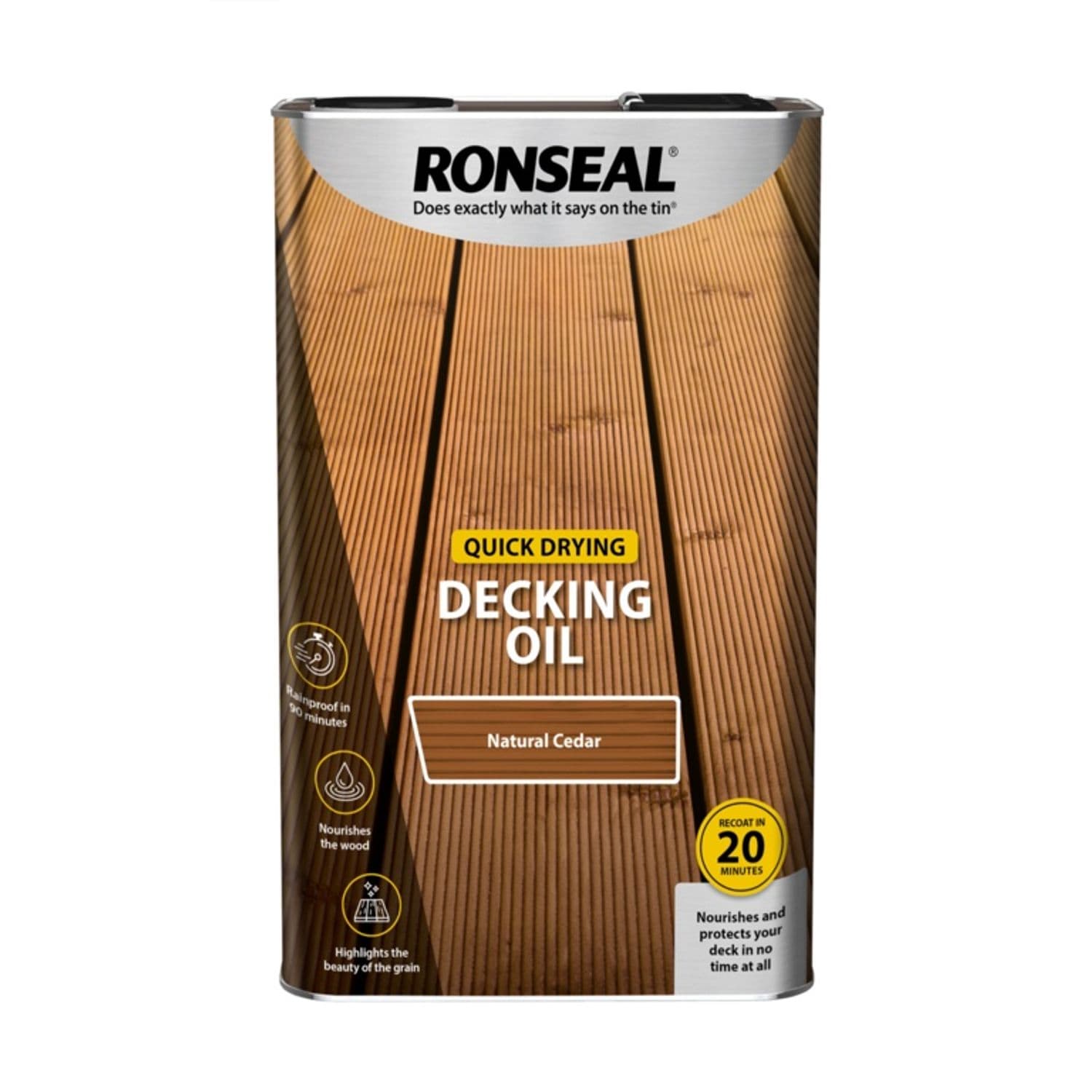 Ronseal Quick Drying Decking Oil 5 Litre Natural Cedar