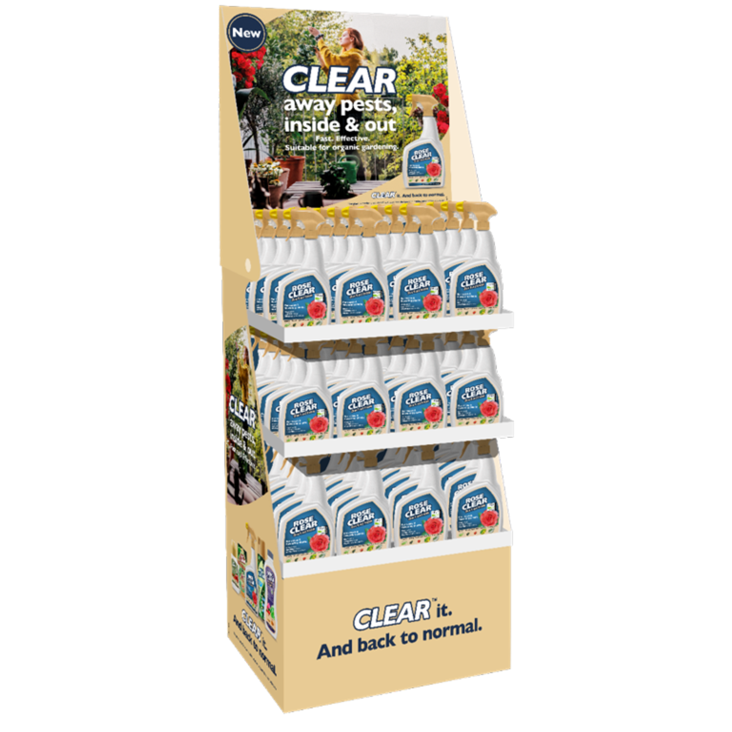 RoseClear 3 in 1 800ml Display Unit of 96