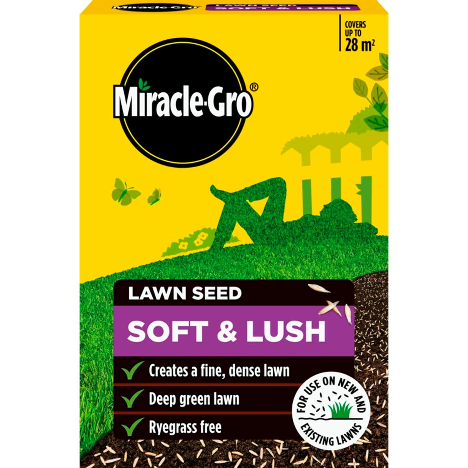 Miracle-Gro Lawn Seed Soft & Lush Covers Up to 28m2