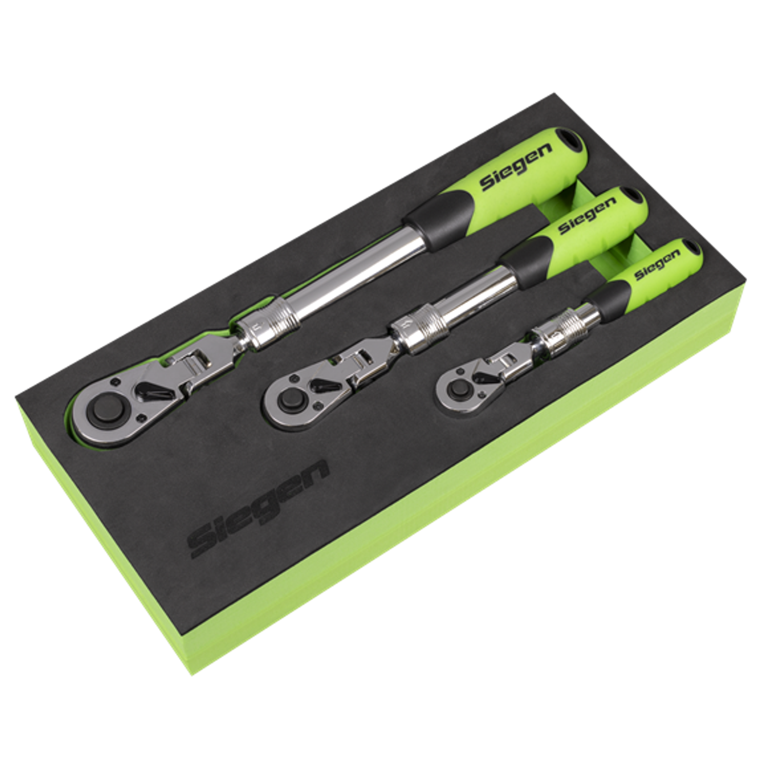 Siegen Extendable Flexi-Head Ratchet Wrench Set - 3 Piece
