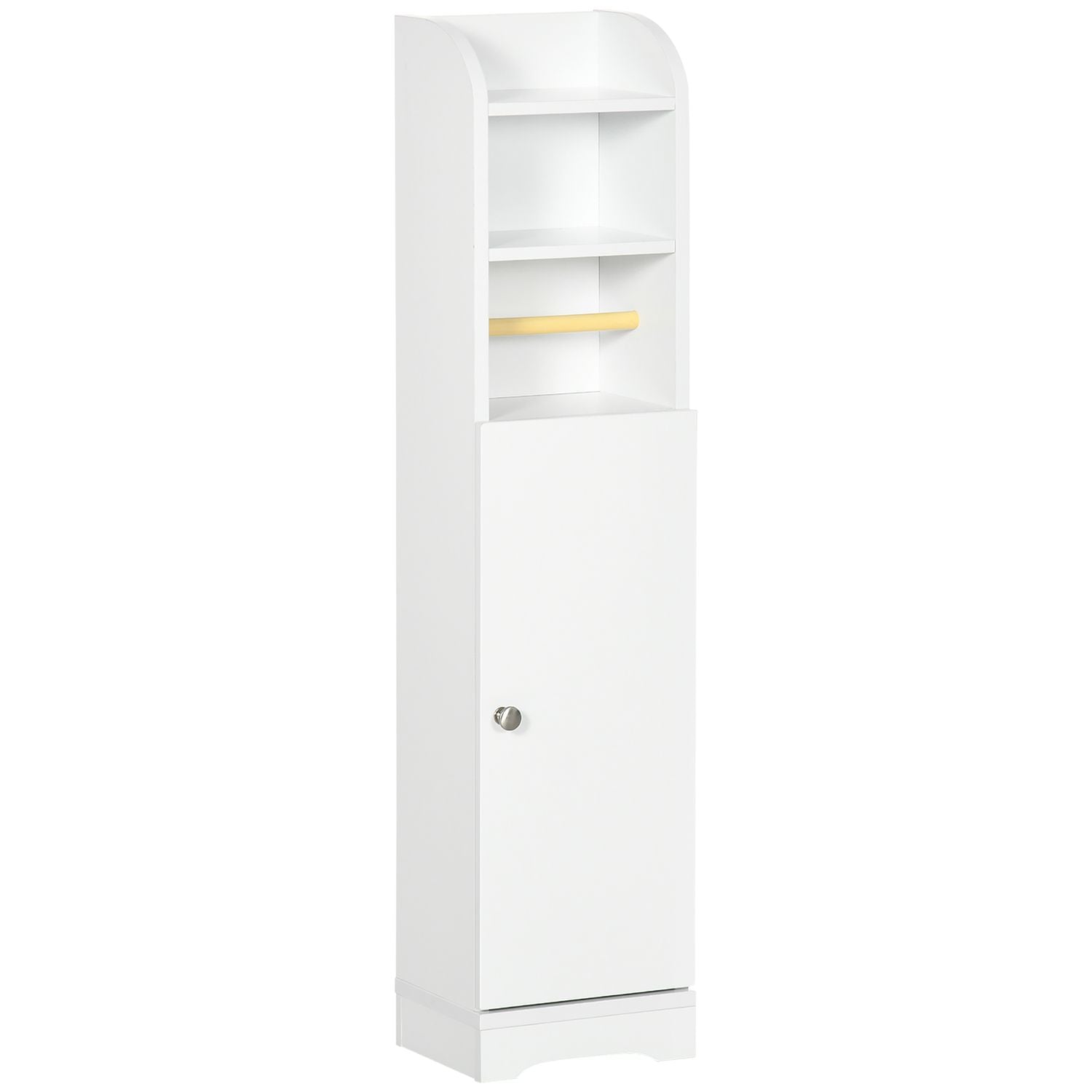 kleankin Freestanding Bathroom Storage Unit with Adjustable Shelf - White