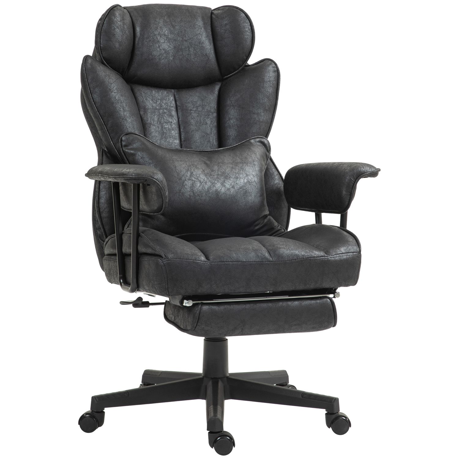 HOMCOM Office Chair, Ergonomic Desk Chair with Foot Rest - Black