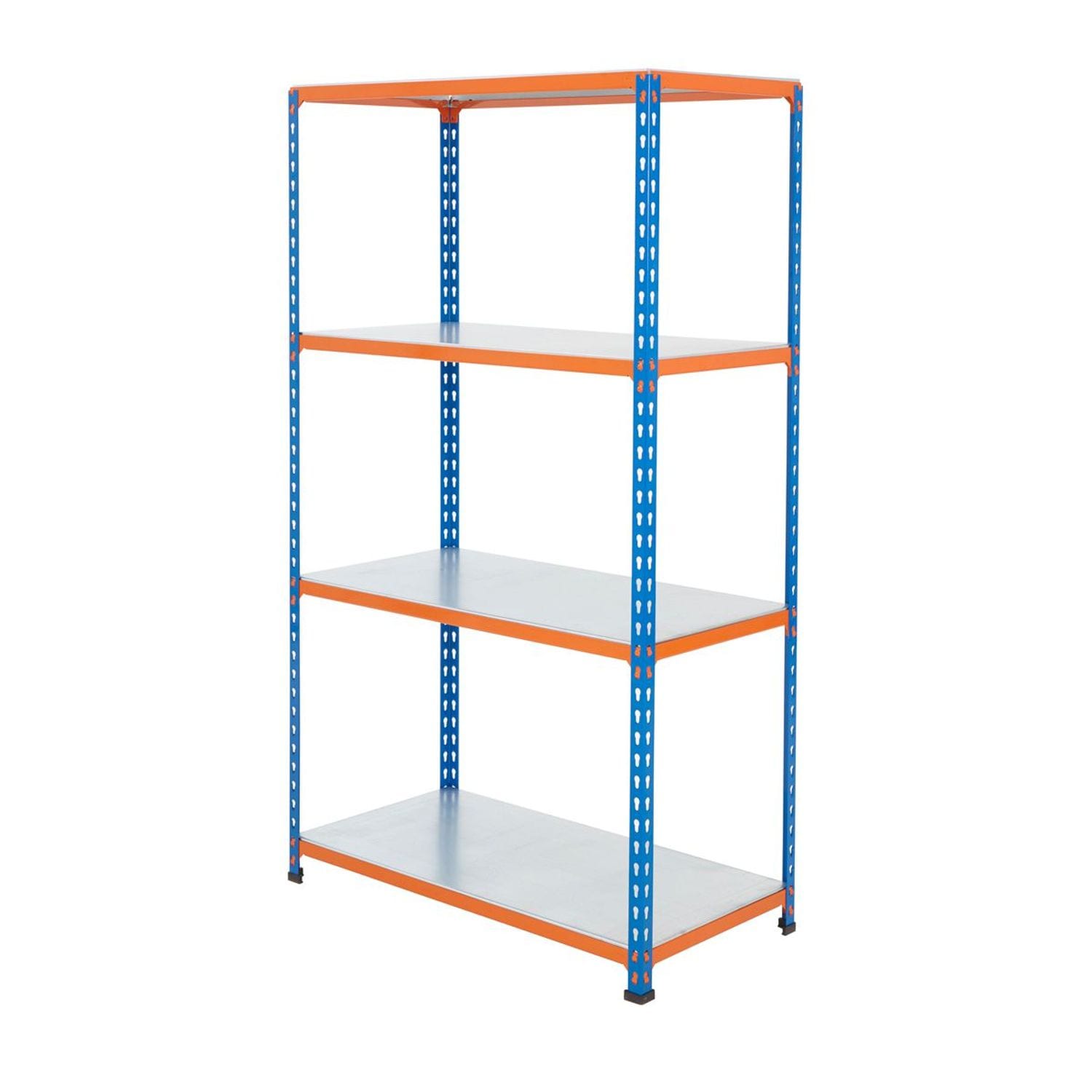 BIGDUG BiG200 Steel Shelving 1600h x 1220w x 305d mm 4 Levels 140Kg UDL Blue & O