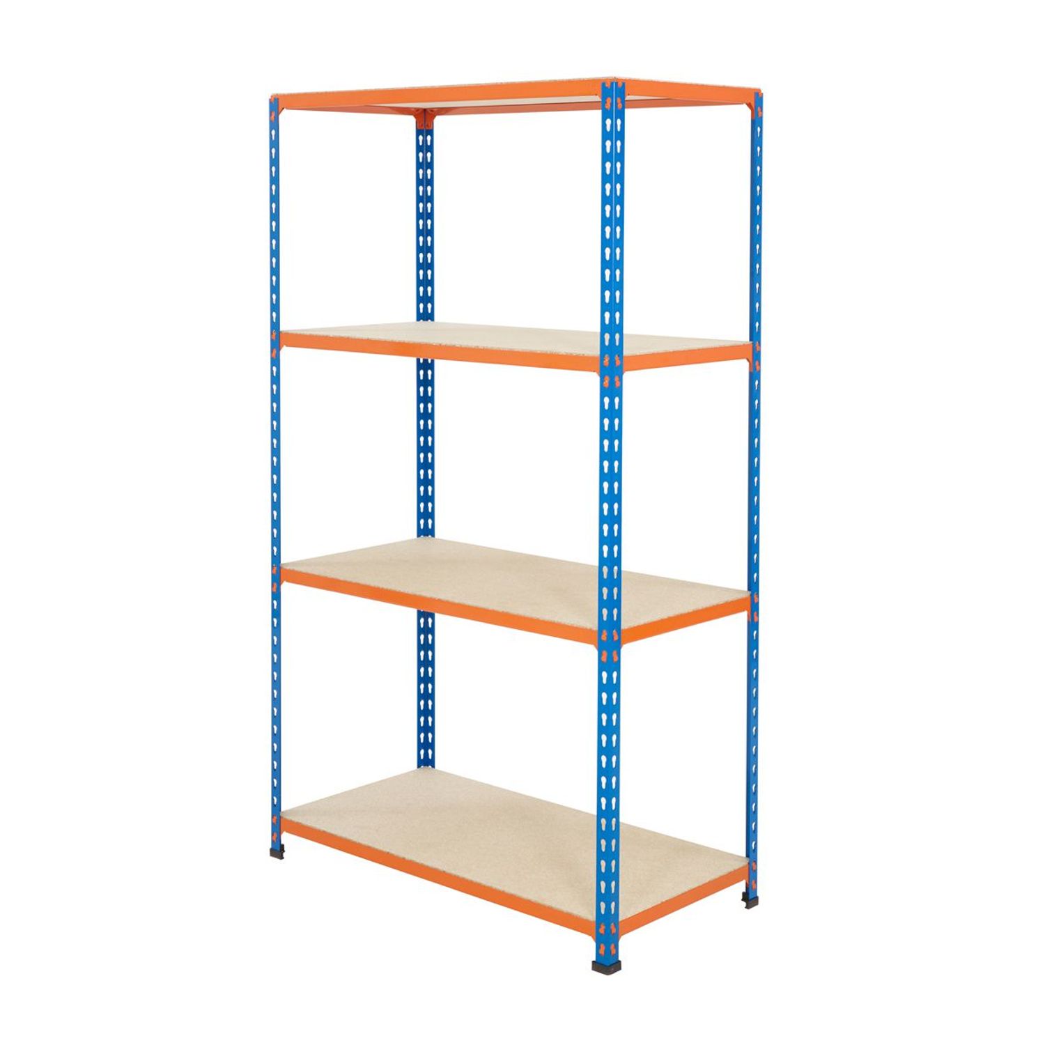 BIGDUG BiG200 Shelving 1600h x 1220w x 305d mm 4 Levels 140Kg UDL Blue & Orange