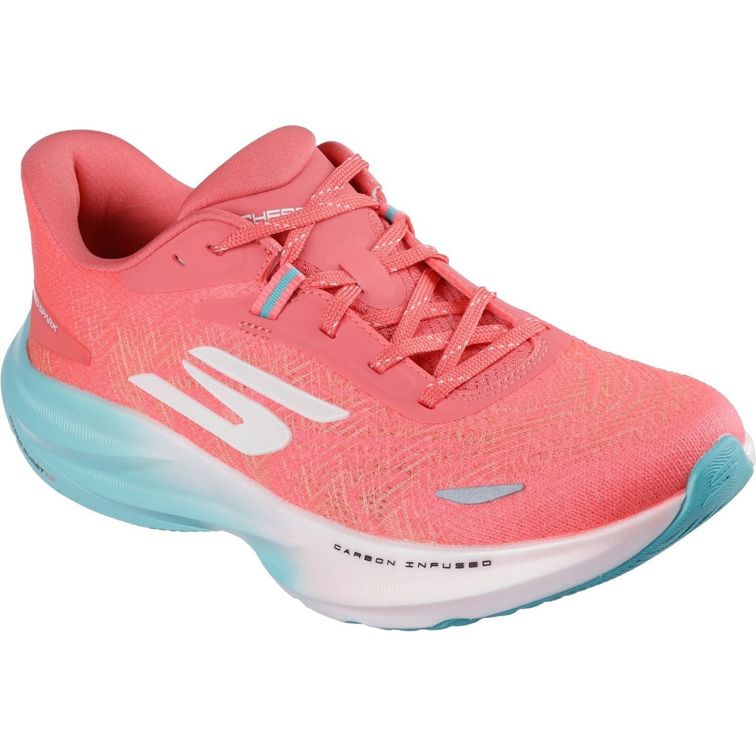 Skechers Go Run Ride 12 Coral Trainer Shoes for Female - Size 7