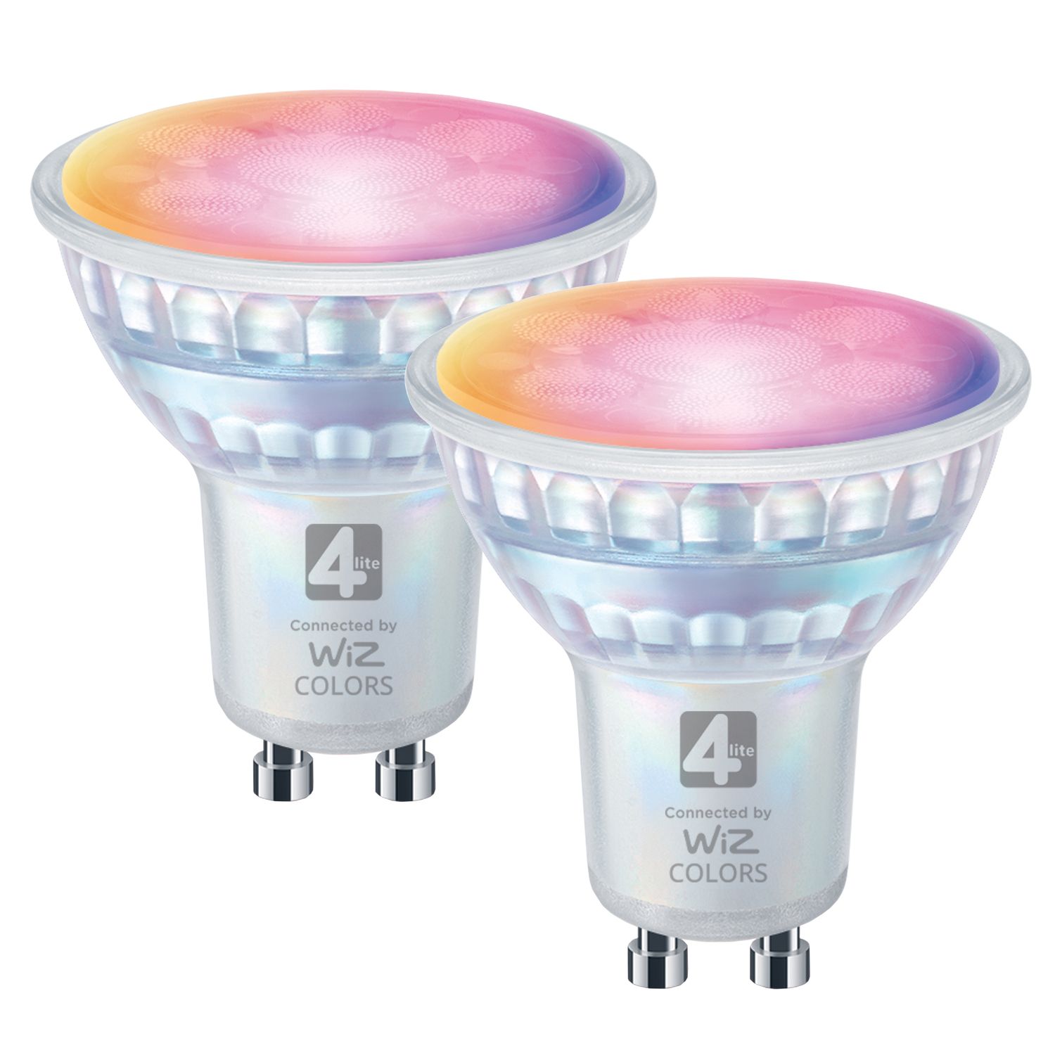 4LITE Wiz Connected Dimmable Multi-colour WiFi LED Smart Bulb - GU10 (Pack of 2)
