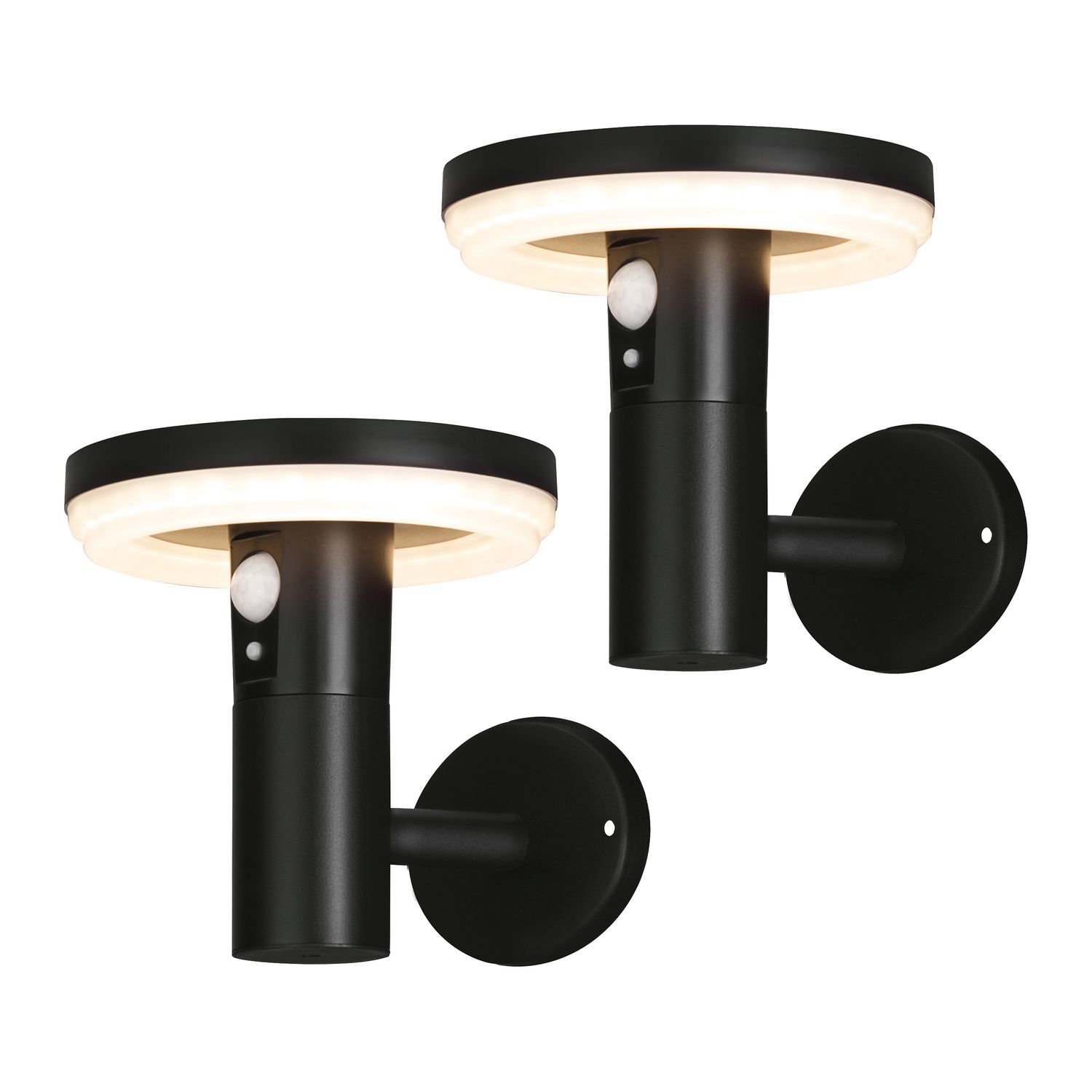 4LITE Antheia Solar IP54 Die-Cast Aluminium LED Outdoor Wall Light with Built In