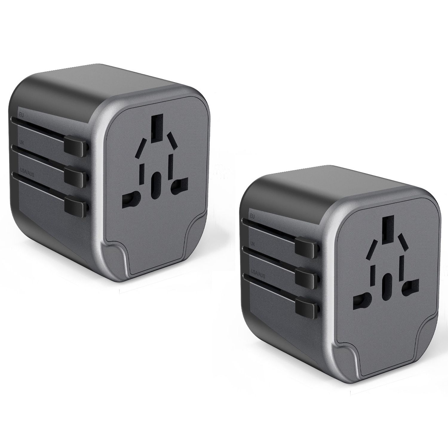 Maplin Worldwide Travel Adapter Wall Charger with 2x USB-A Ports (Pack of 2)
