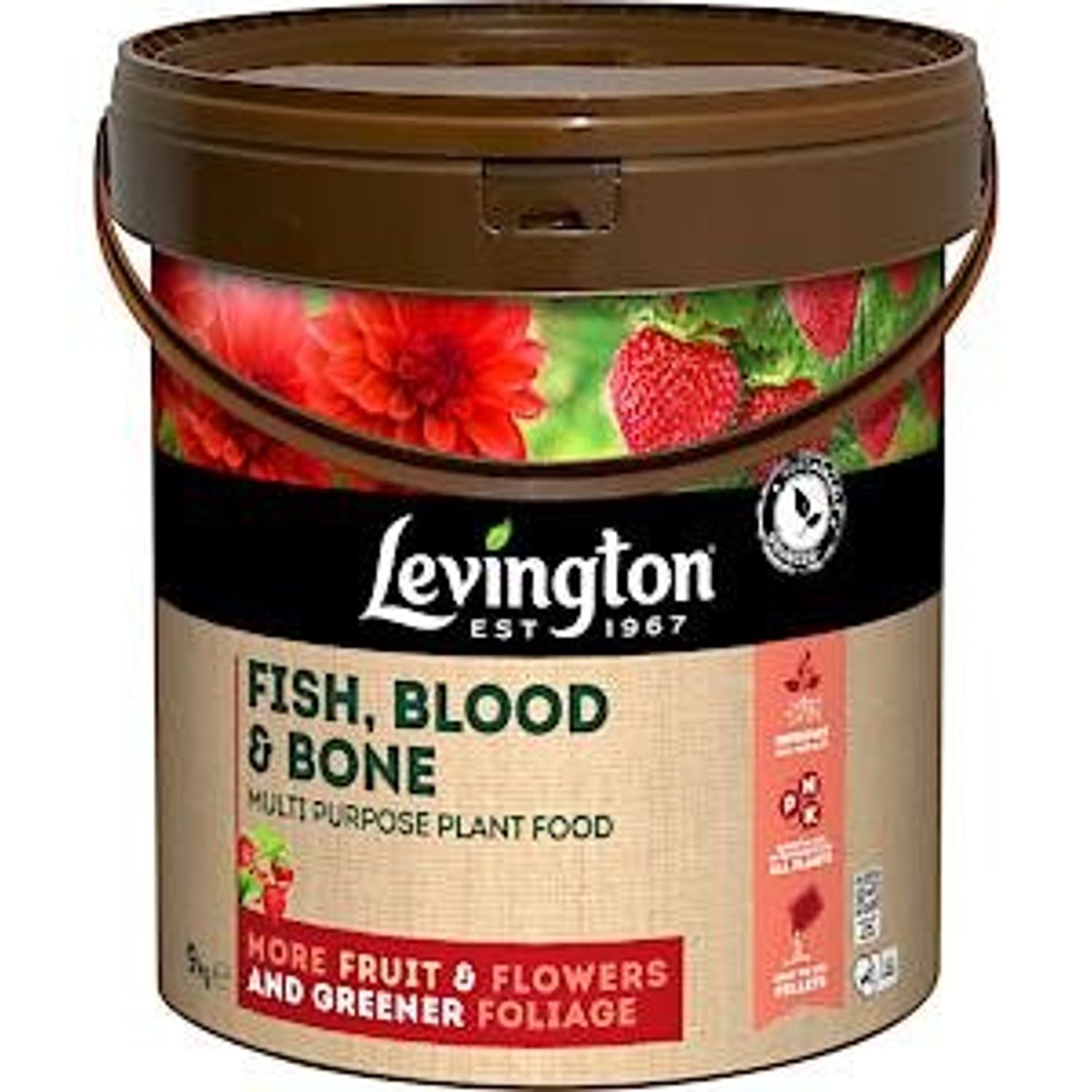 Levington Fish Blood & Bone More Fruit & Flowers Greener Foliage 9kg Tub