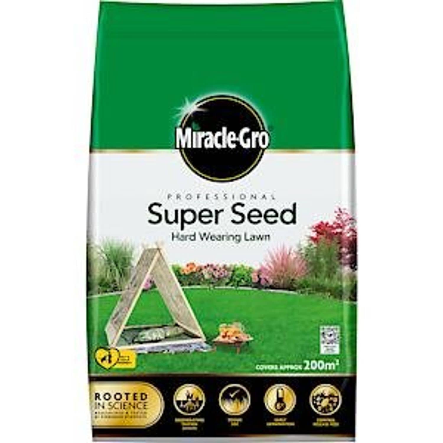 Miracle Gro 121071 Professional Super Seed Hard Wearing Lawn Seed 200M2 6Kg Bag