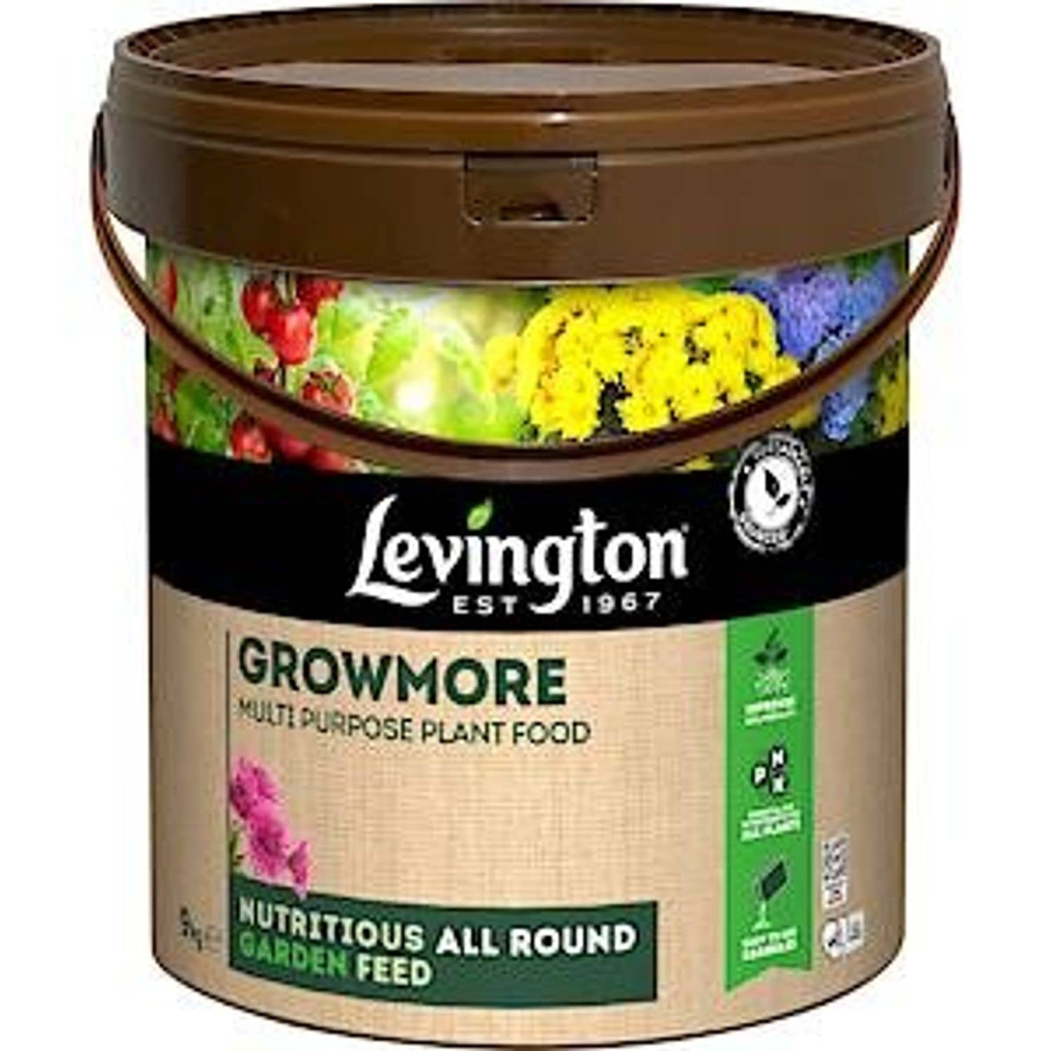Levington Growmore All Purpose Plant Food Granules for Fruit Veg & Flowers 9.0kg