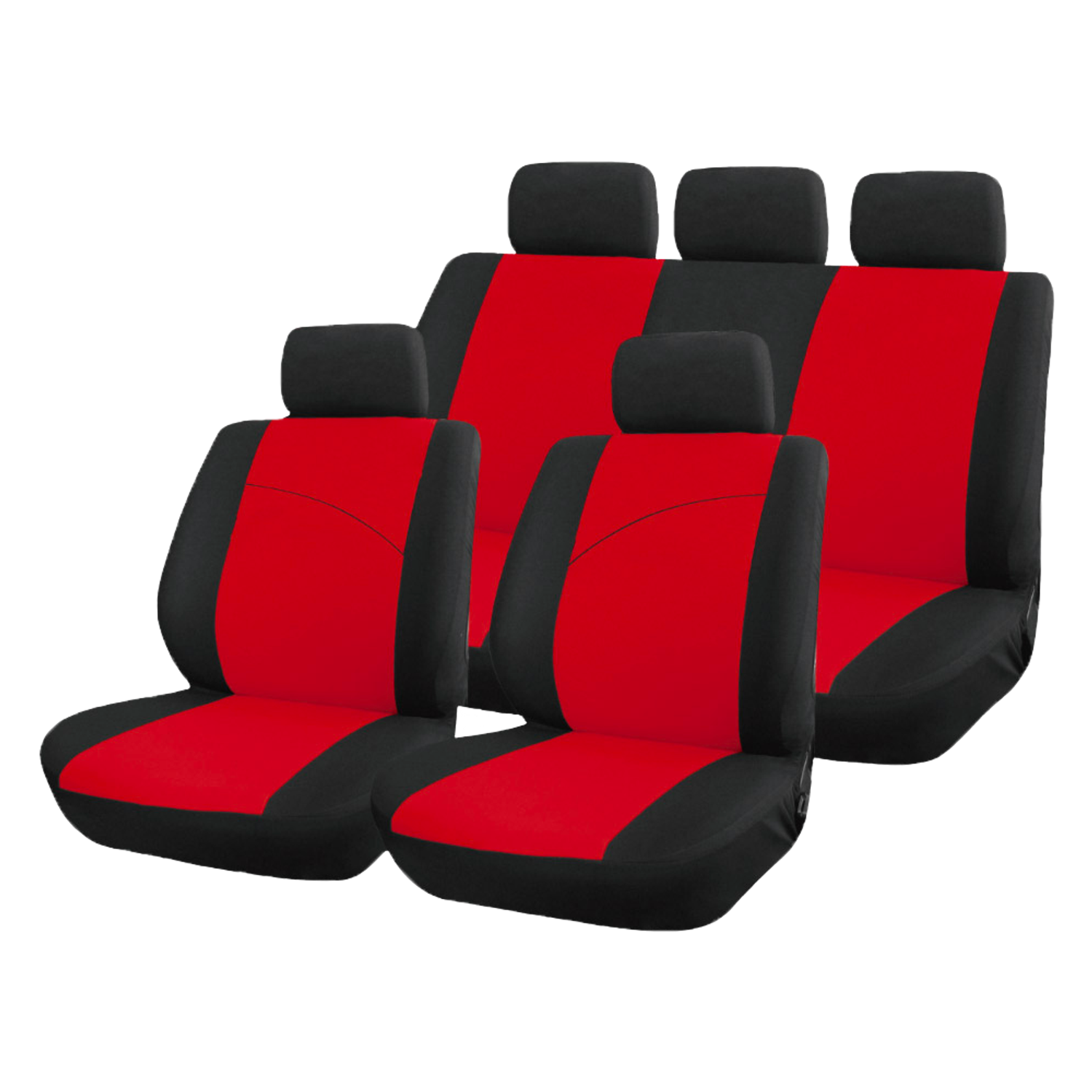 Xtreme Auto Auto Choice 9 Piece Red/Black Seat Cover Set- you get 10