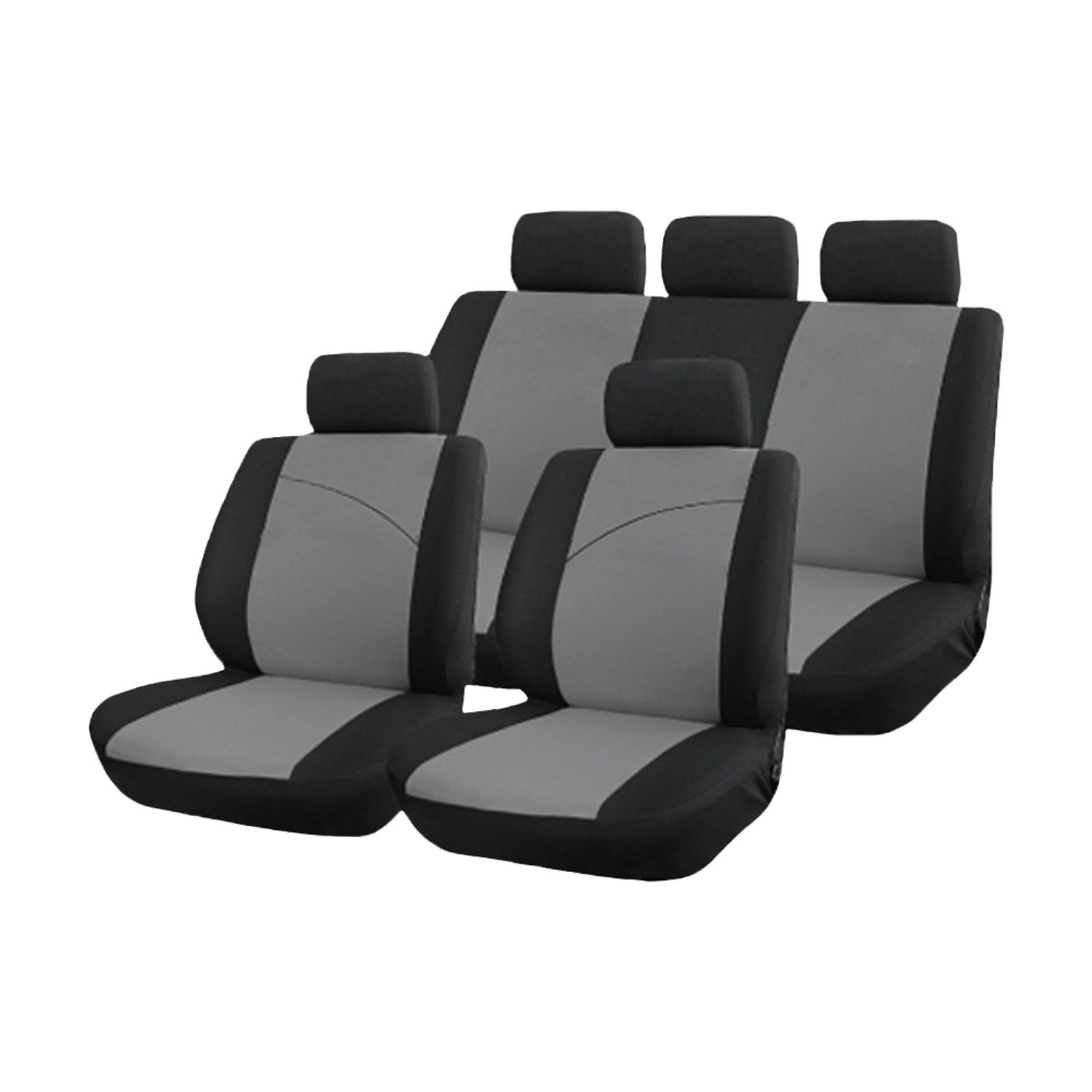 Xtreme Auto Auto Choice 9 Piece Grey/Black Seat Cover Set - XASC3- you get 10