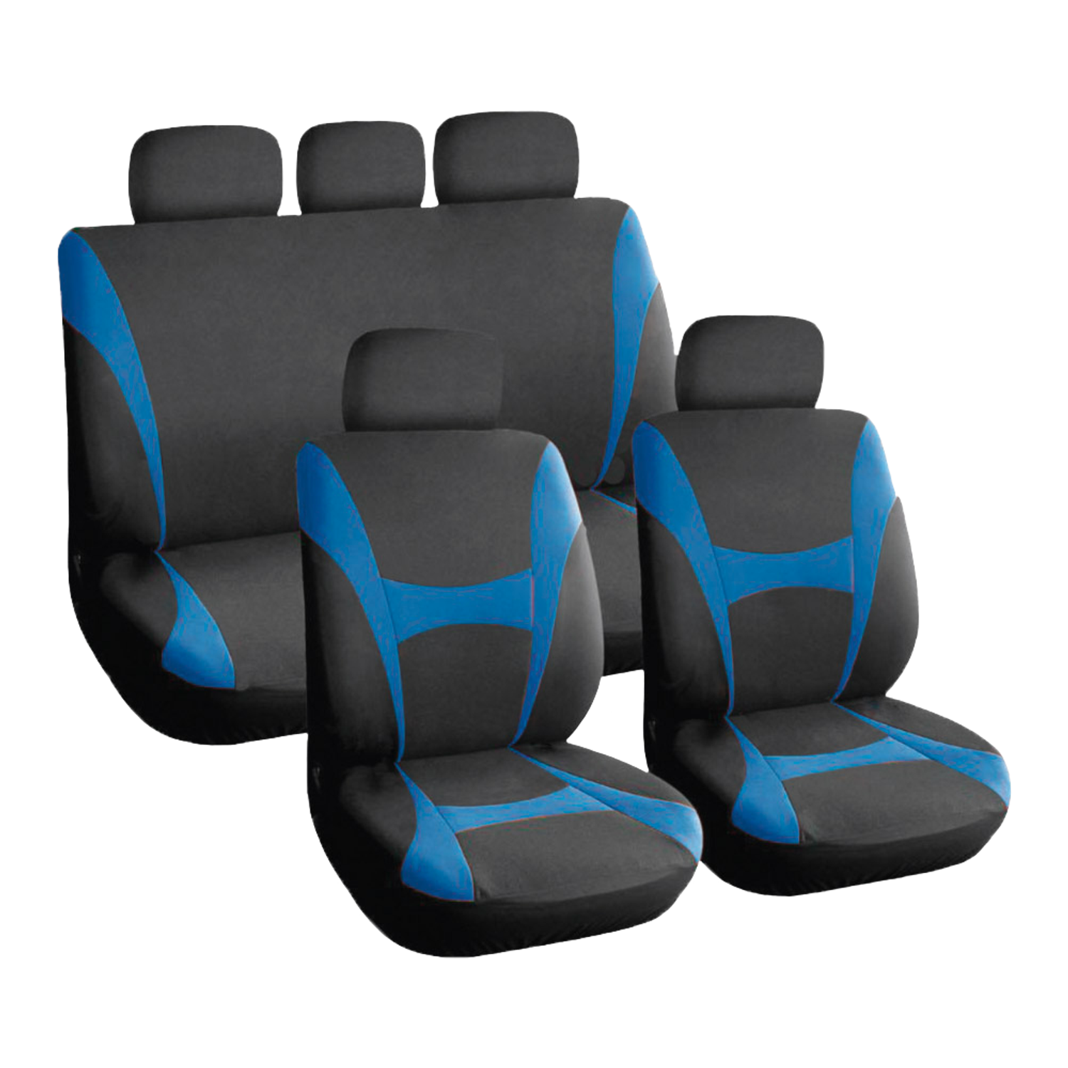 Xtreme Auto Auto Choice 9 Piece Blue/Black Seat Cover Set - XASC5- you get 10