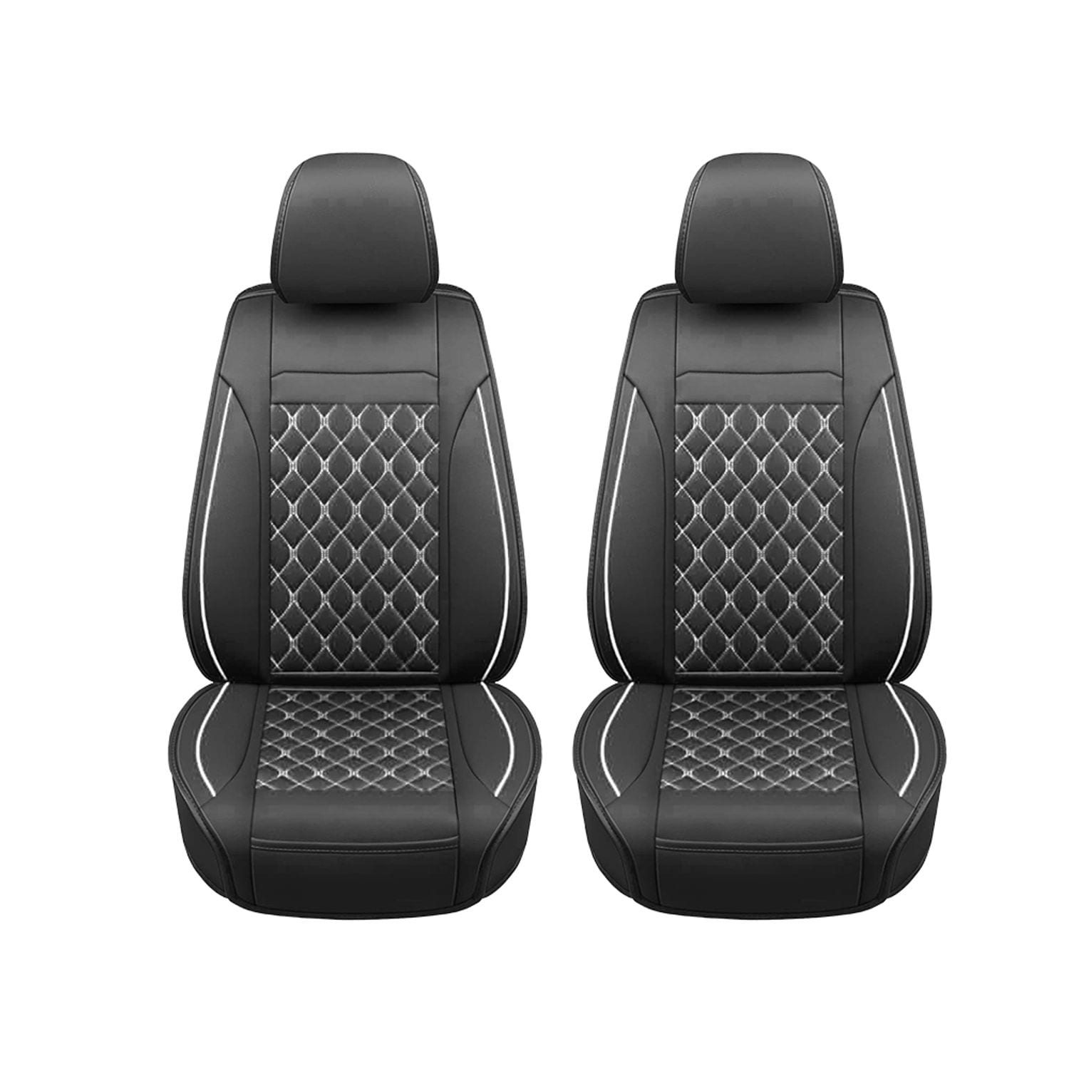Auto Choice (Pack of 4) Premium Faux Leather Seat Cover Pair - White- you get 5