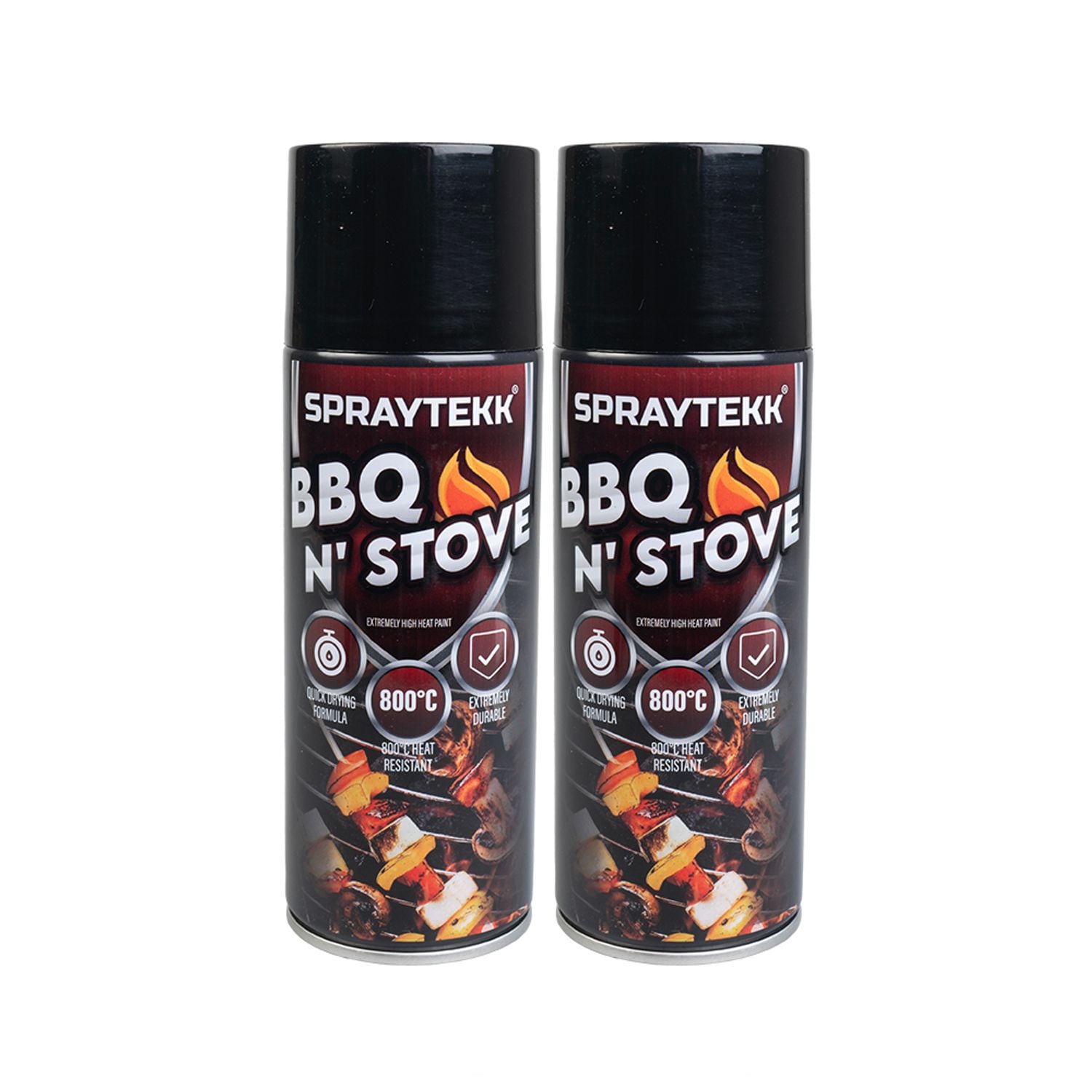 Spraytekk Bbq & Stove - Black - 400ml (Double Pack)- you get 18