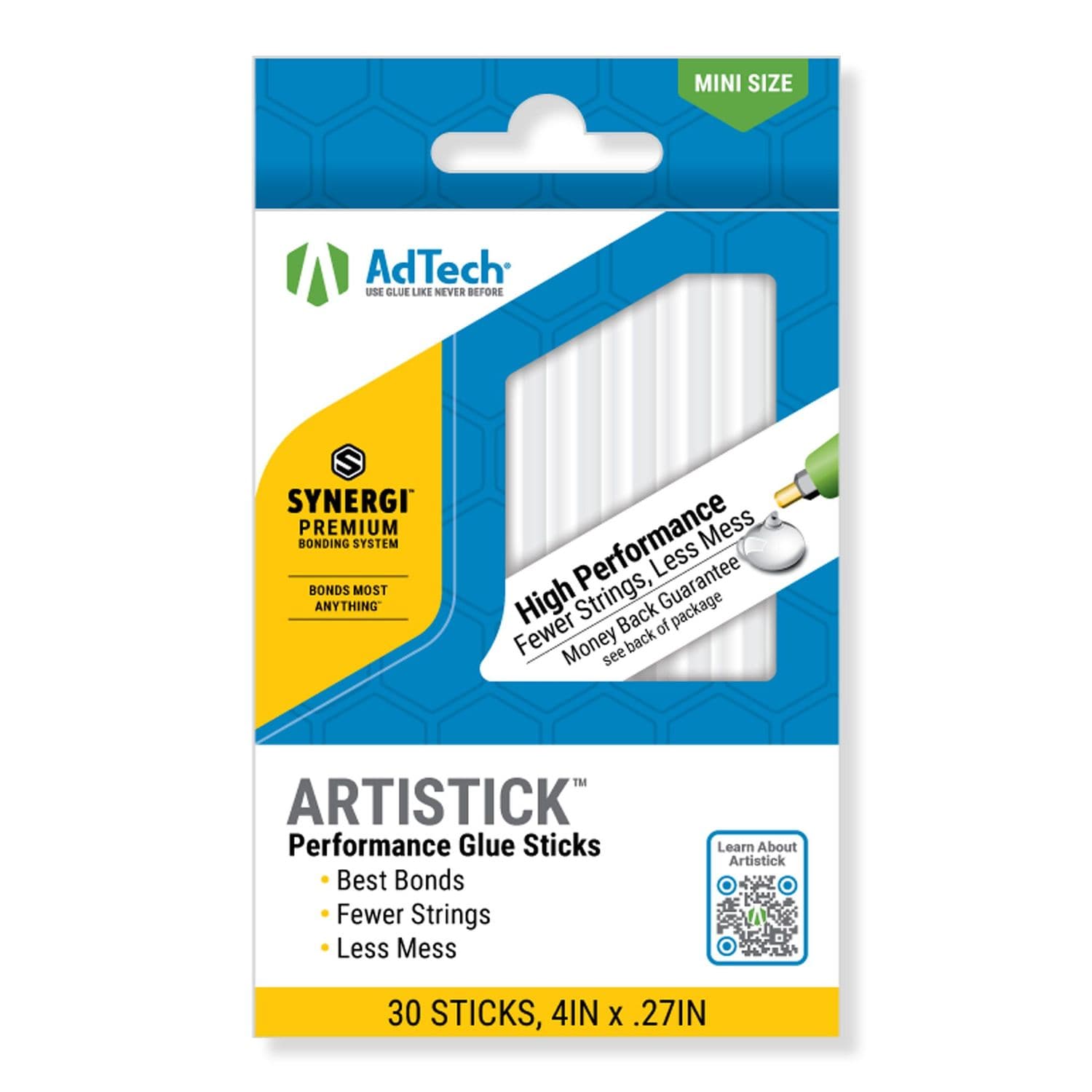 AdTech - Adhesive Technology Artistick Stringless Dual Temp Mini Size 4in - Pack