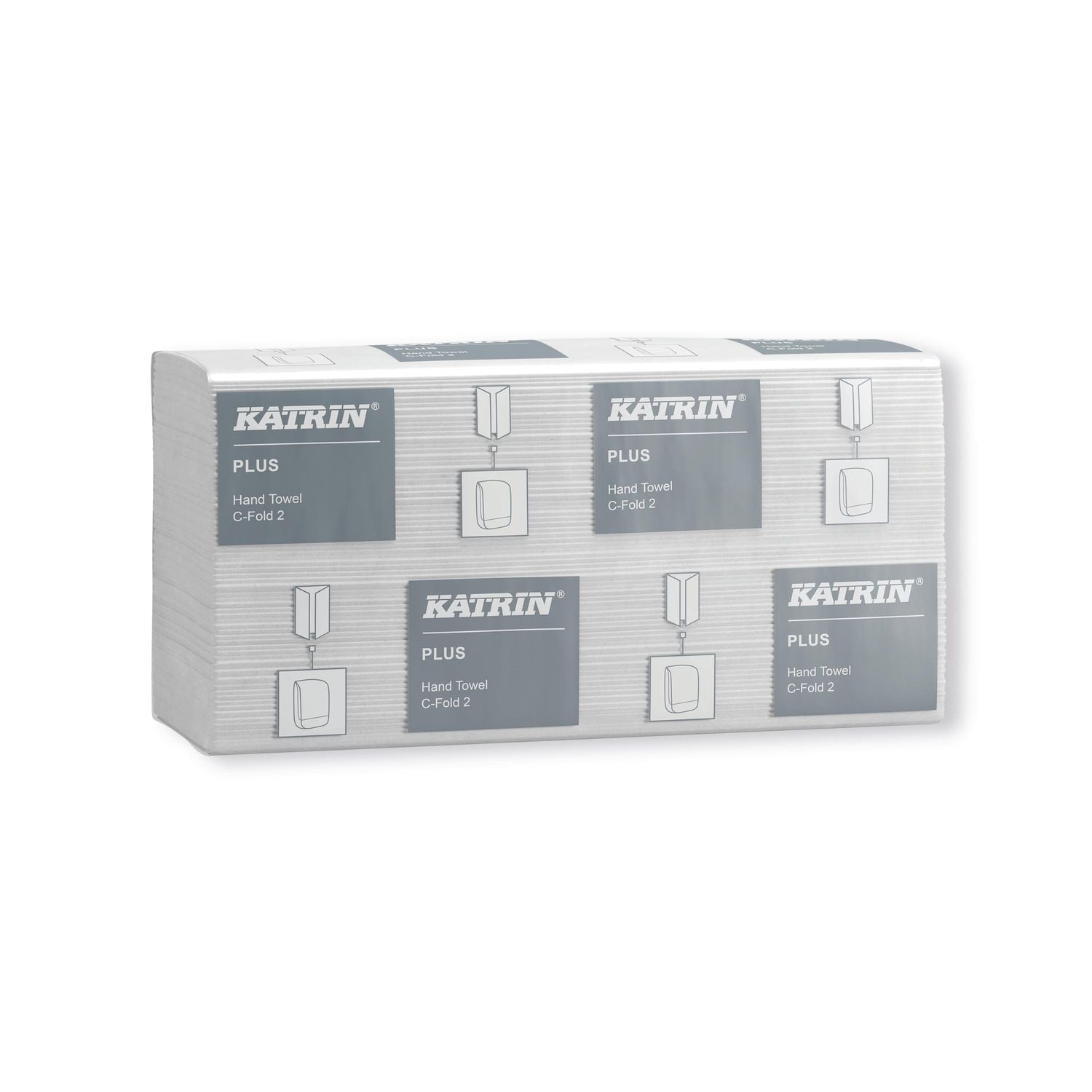 Katrin Plus C-Fold Paper Towels 2-Ply White Pack of 16 - 92512