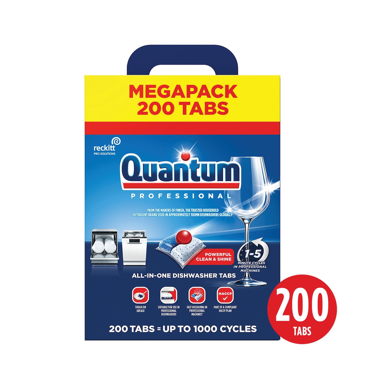 Quantum Professional All In One Dishwasher Tablets Pack of 200 - 3312393