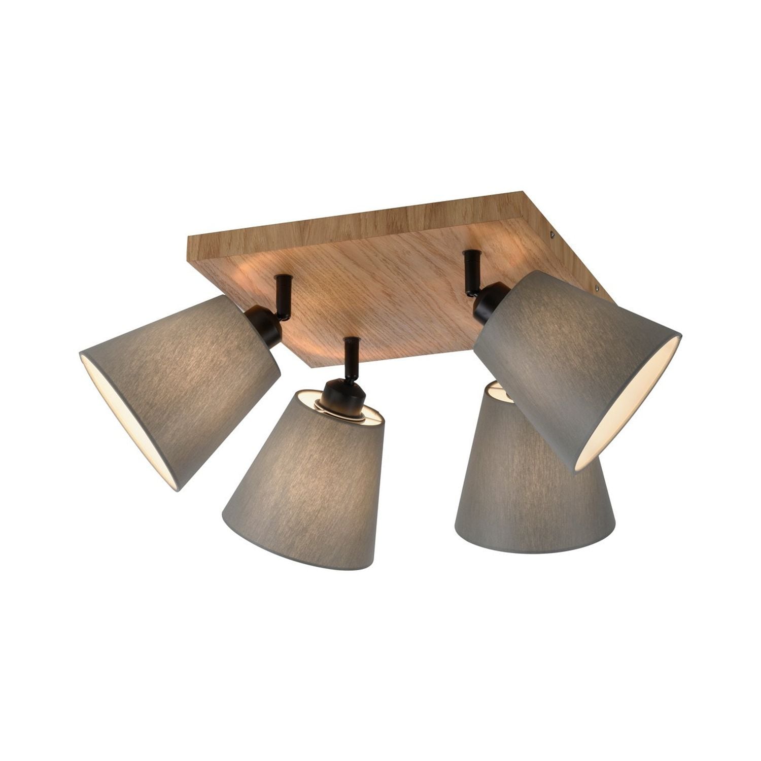 SPRING LIGHTING Green Mich Ceiling Spot Light Clusters Natural Wood 4xE27