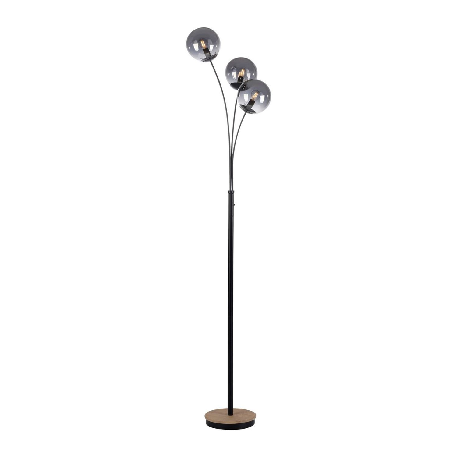 SPRING LIGHTING Green Wido Multi Arm Floor Lamp Natural Wood 3x E14