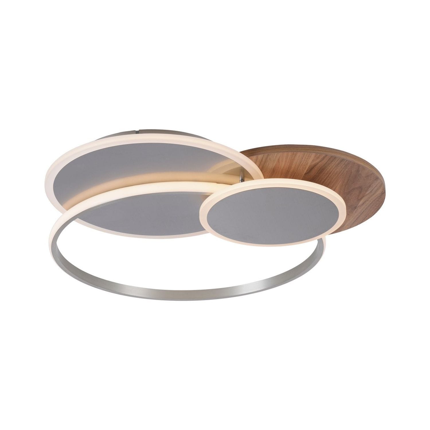 Paul Neuhaus Lighting Palma Integrated LED Semi Flush Ceiling Light Wooden Decor