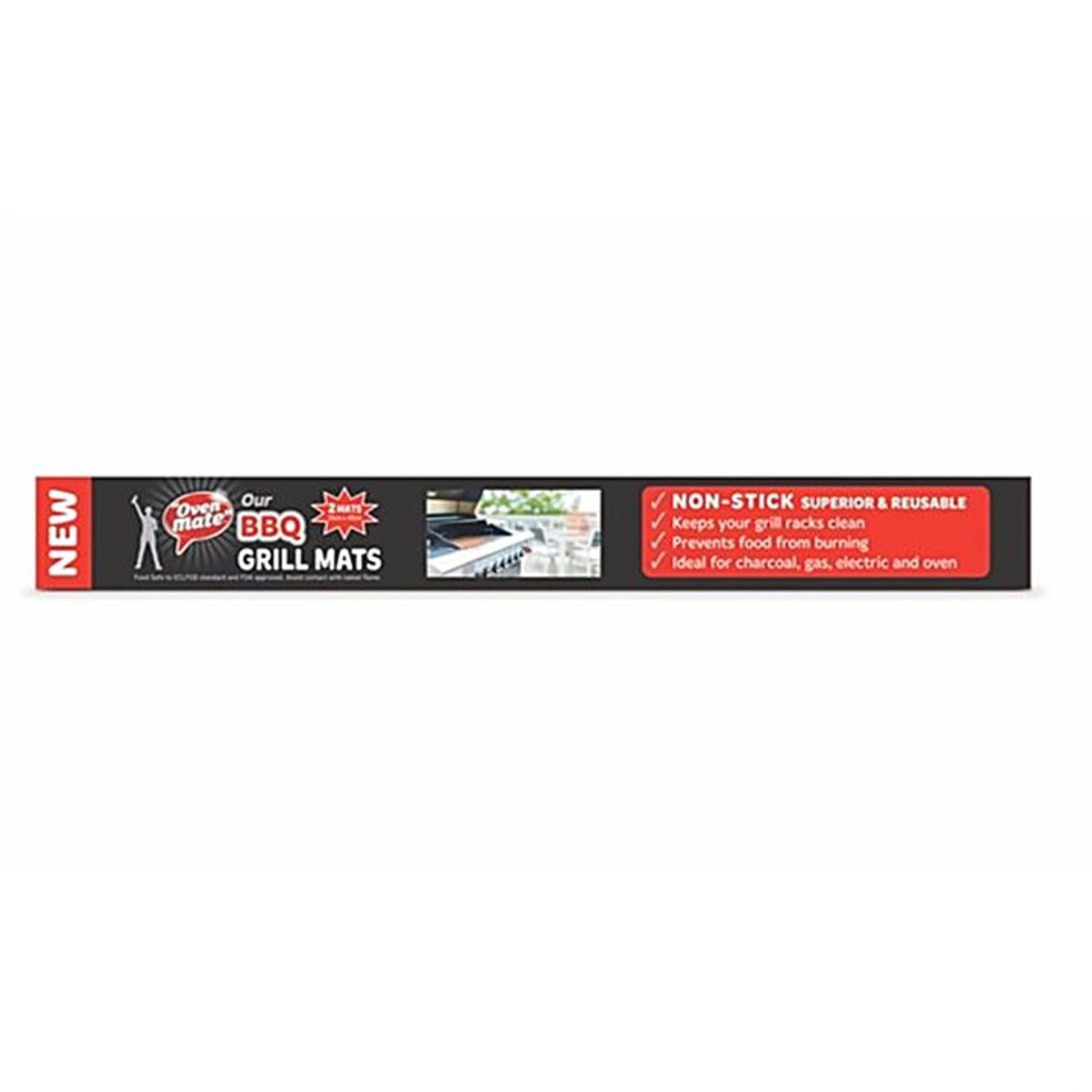 Amtech Oven Mate Bbq Grill Mat 330x400mm Pack of 2